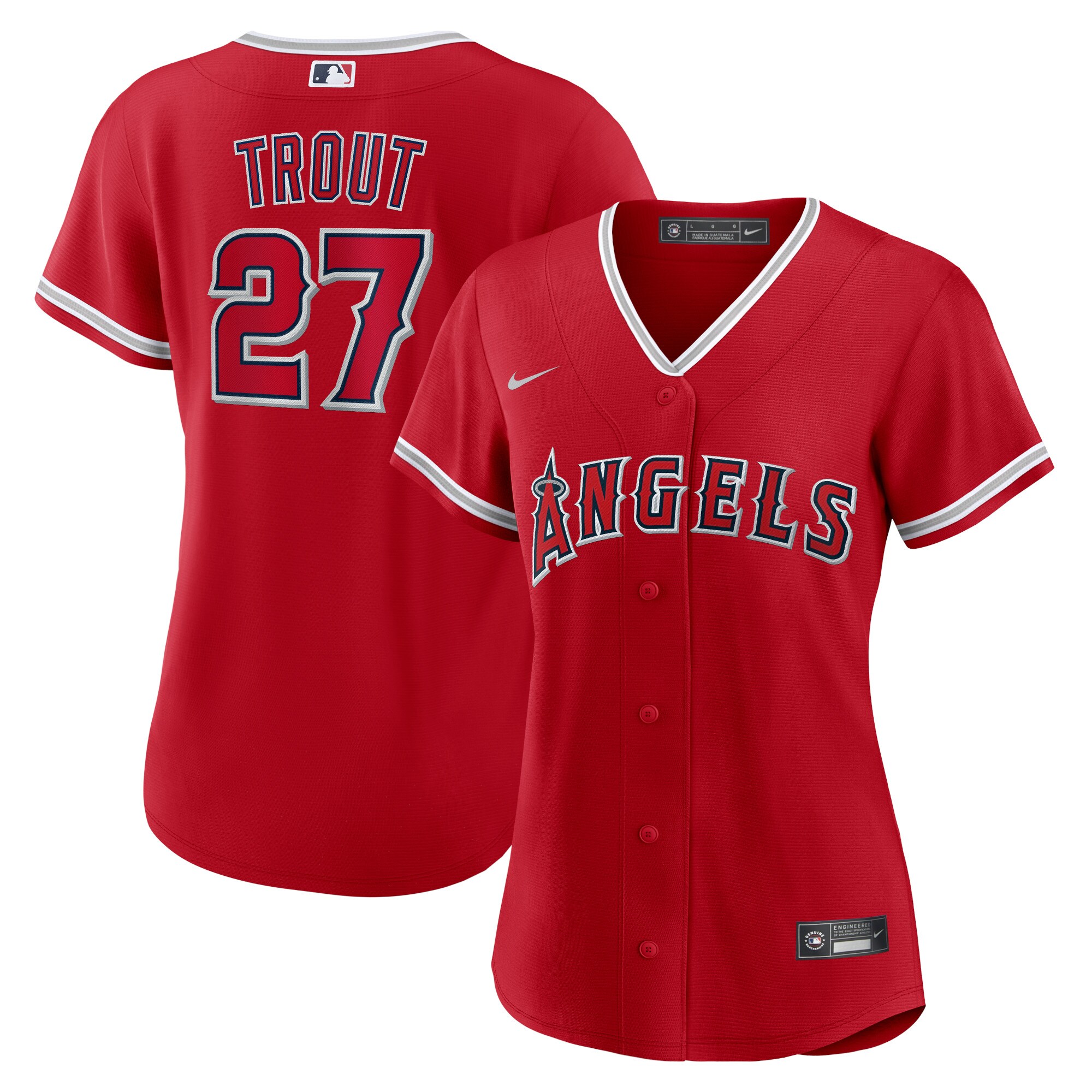 Mike Trout Los Angeles Angels Women's Alternate Replica Player Jersey - Red