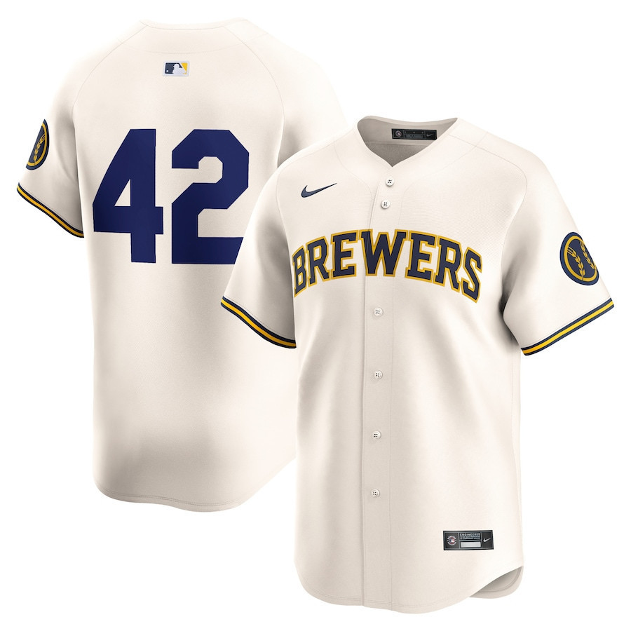 Milwaukee Brewers 2024 Jackie Robinson Day Home Men Limited Jersey - Cream