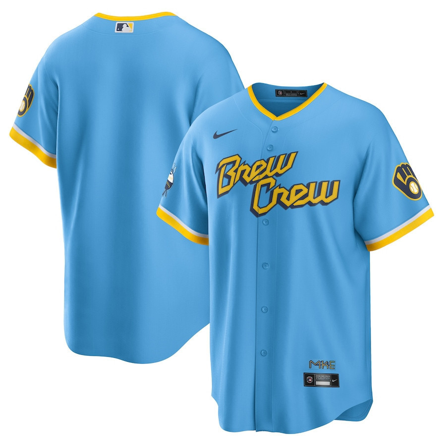 Milwaukee Brewers City Connect Team Men Jersey - Powder Blue