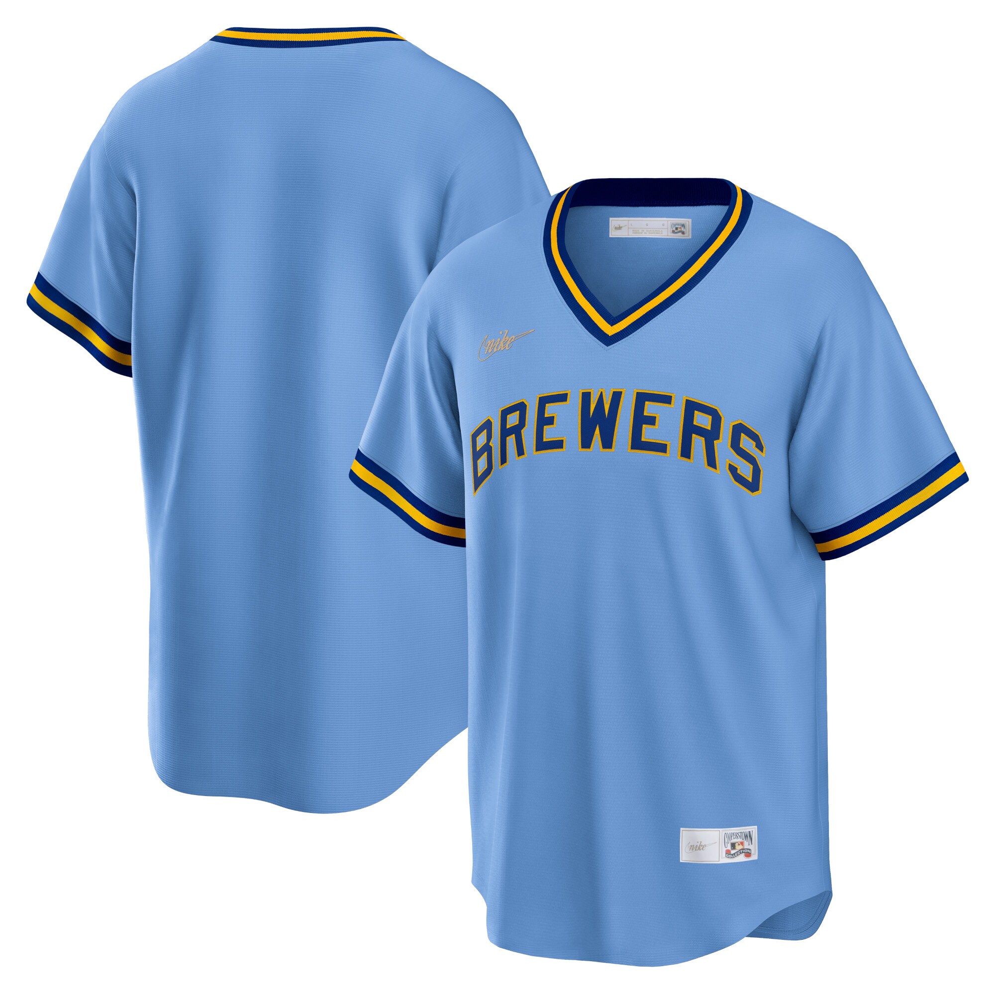 Milwaukee Brewers Road Cooperstown Collection Team Jersey - Powder Blue