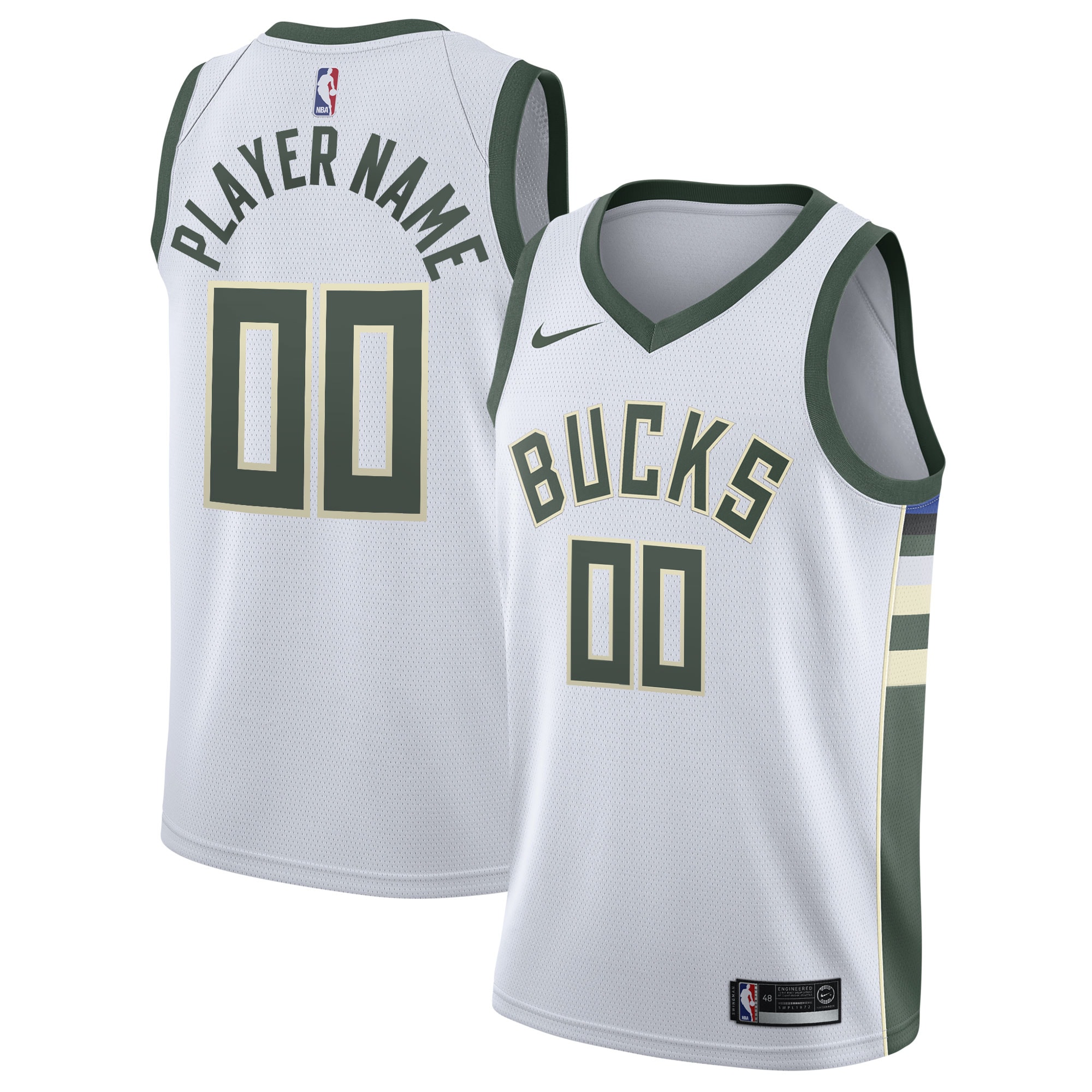 Milwaukee Bucks 2020\/21 Swingman Custom Jersey - Association Edition - White