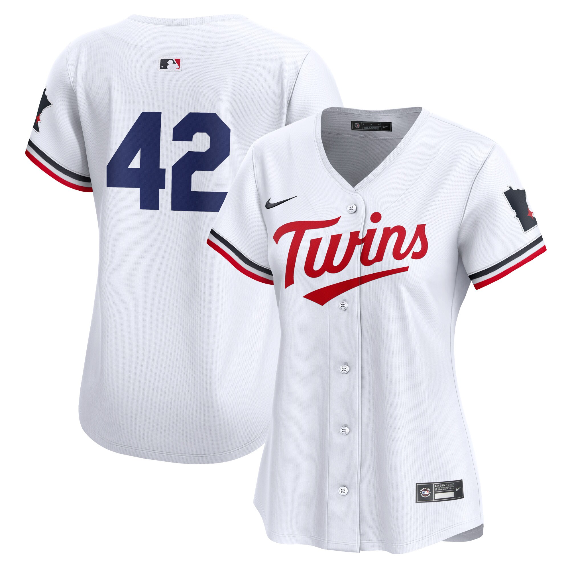 Minnesota Twins Women's 2024 Jackie Robinson Day Home Limited Jersey\u00c2\u00a0\u00e2\u20ac\u201c White