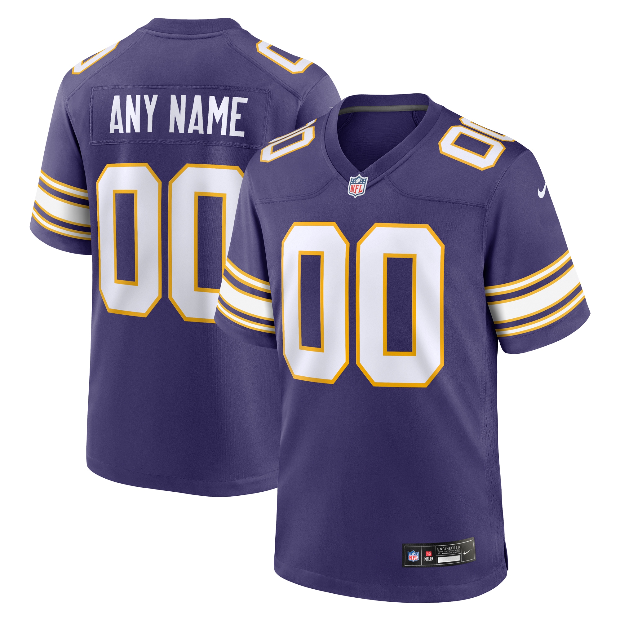 Minnesota Vikings Classic Custom Game Jersey - Purple