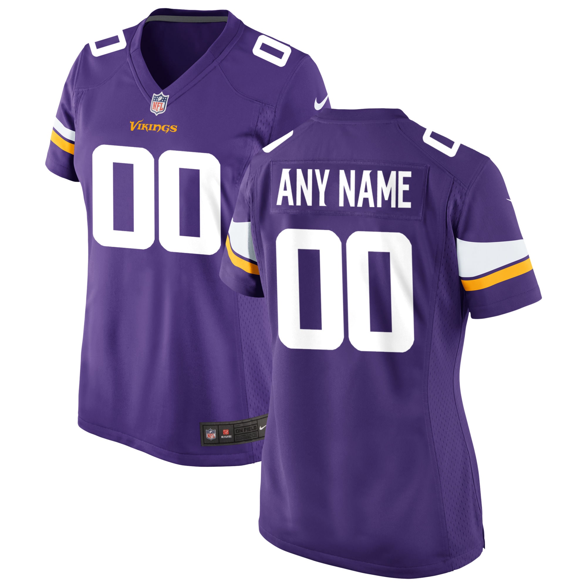 Minnesota Vikings Women's Custom Game Jersey - Purple