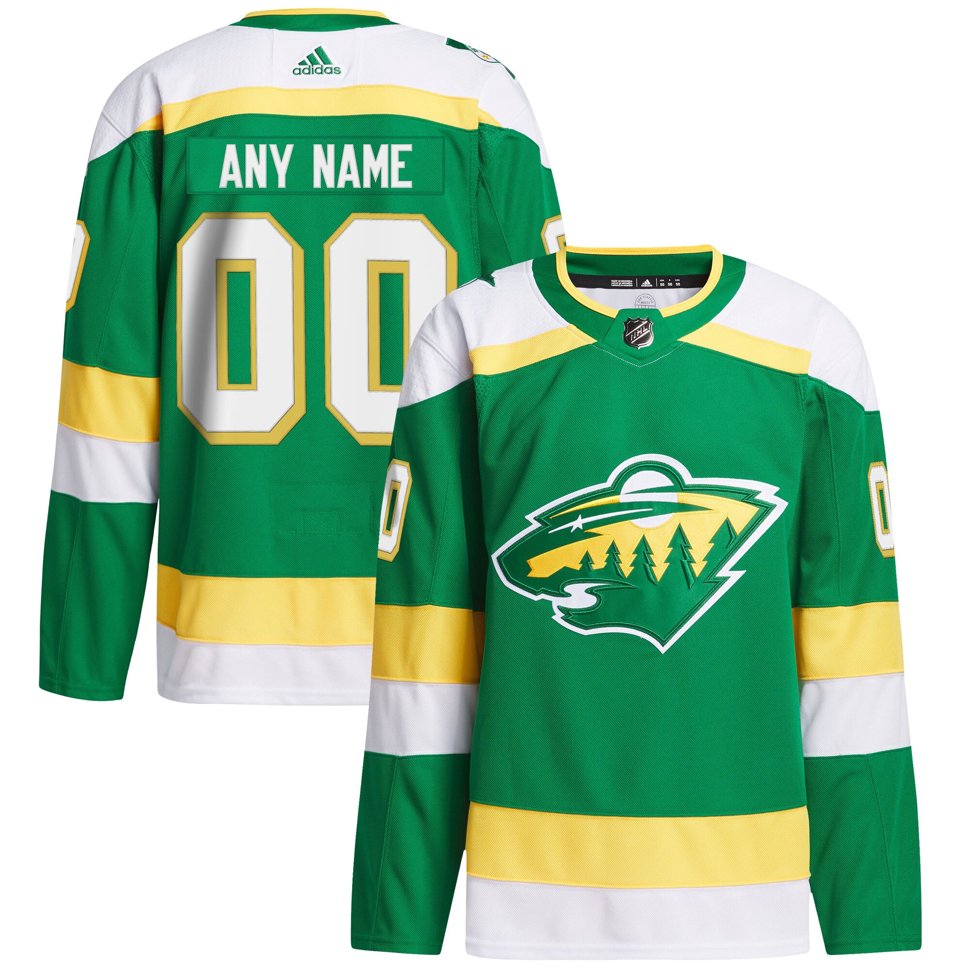 Minnesota Wild adidas Alternate 2023\/24 Primegreen Authentic Custom Jersey - Green