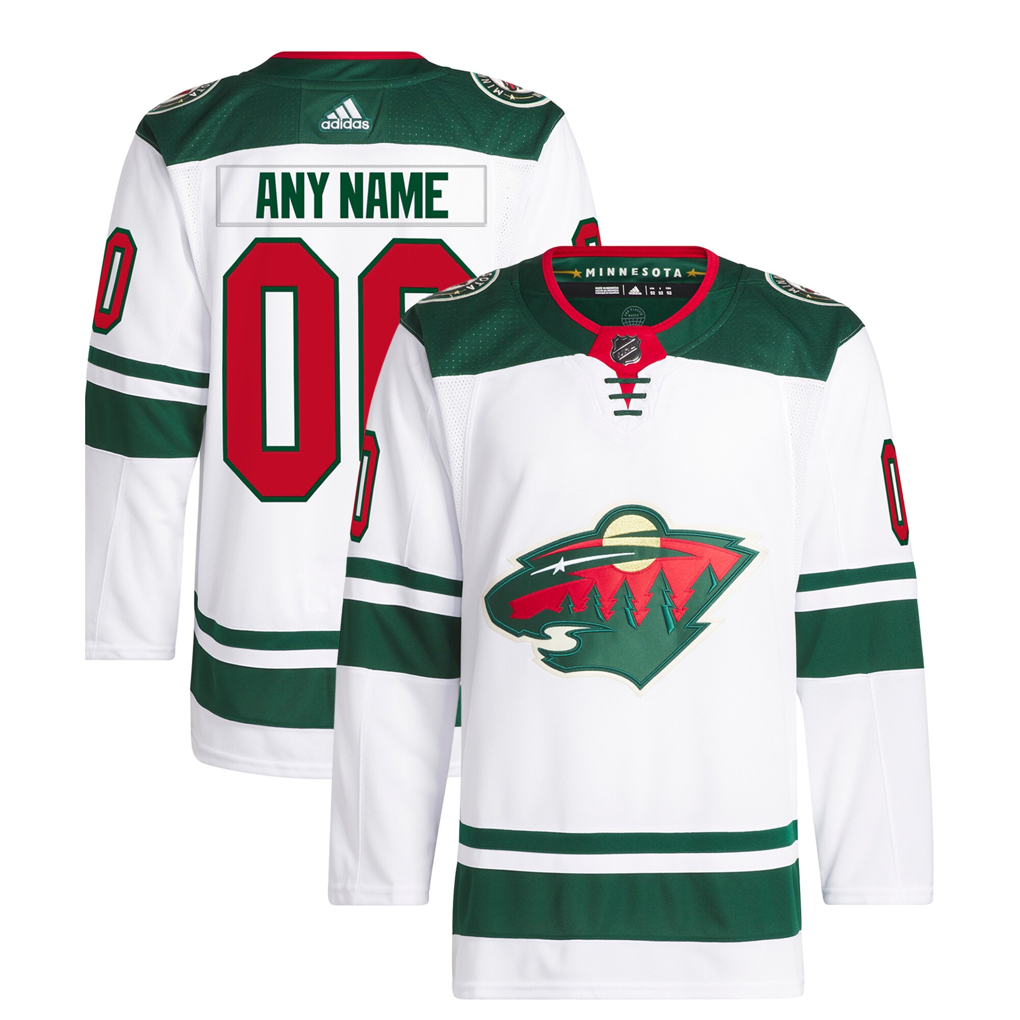 Minnesota Wild adidas Away Primegreen Authentic Custom Jersey - White