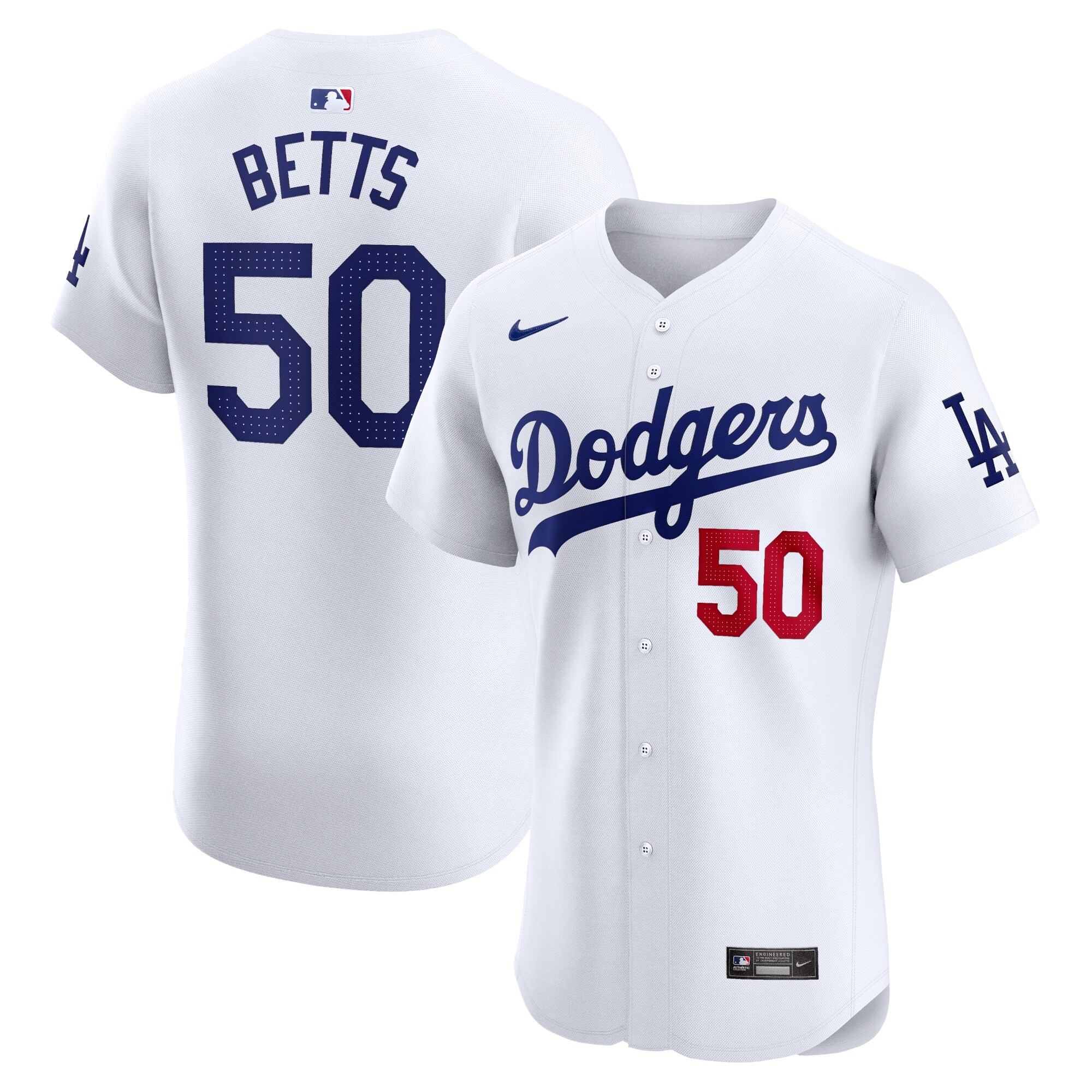 Mookie Betts Los Angeles Dodgers Home Elite Jersey - White