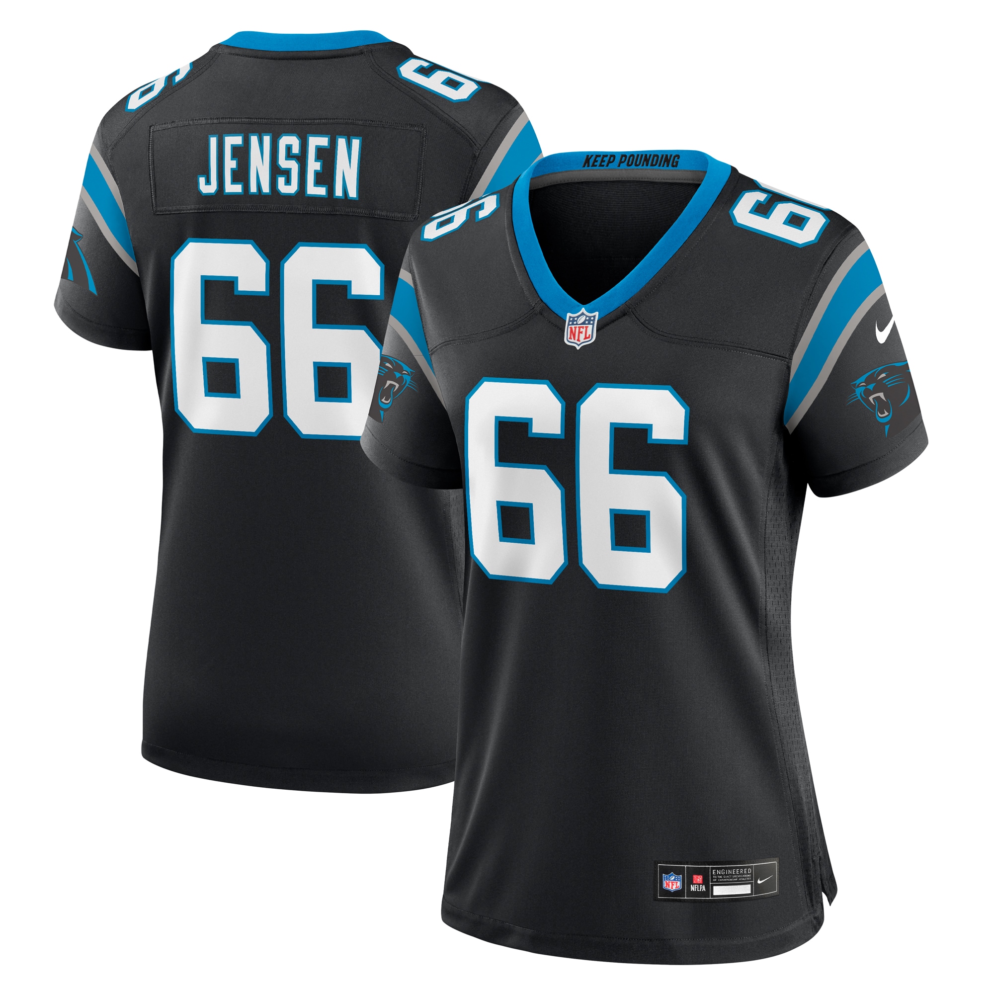 Nash Jensen Carolina Panthers Women's Team Game Jersey - Black
