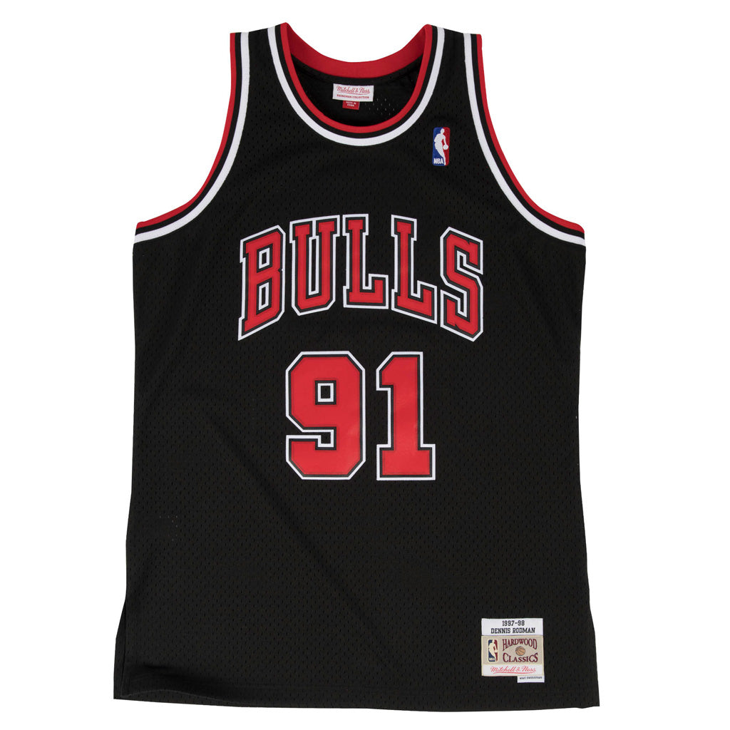 NBA Chicago Bulls Dennis Rodman Mitchell & Ness Retro Swingman Jersey - Black
