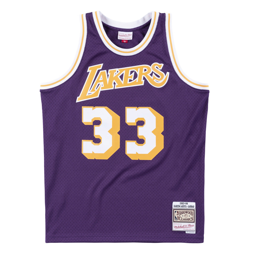 NBA Los Angeles Lakers Kareem Abdul-Jabbar Mitchell & Ness Retro Swingman Jersey- Purple