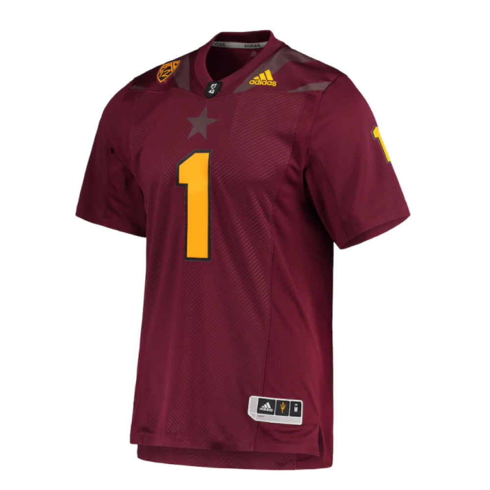 NCAA Arizona State Sun Devils Adidas 21 Premier Football Jersey - Maroon