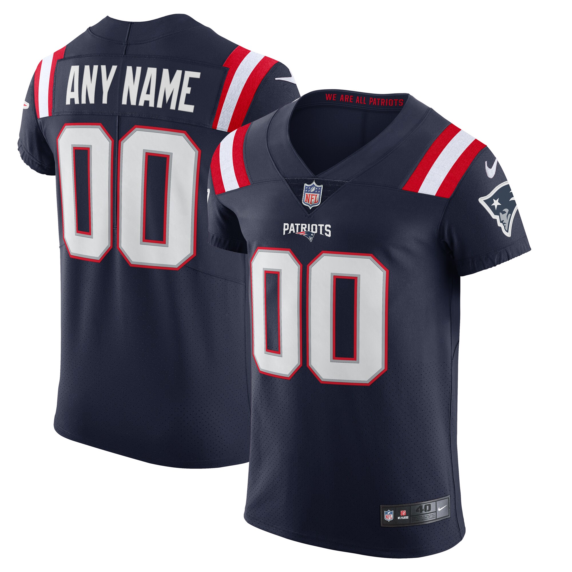 New England Patriots Vapor Elite Custom Jersey - Navy