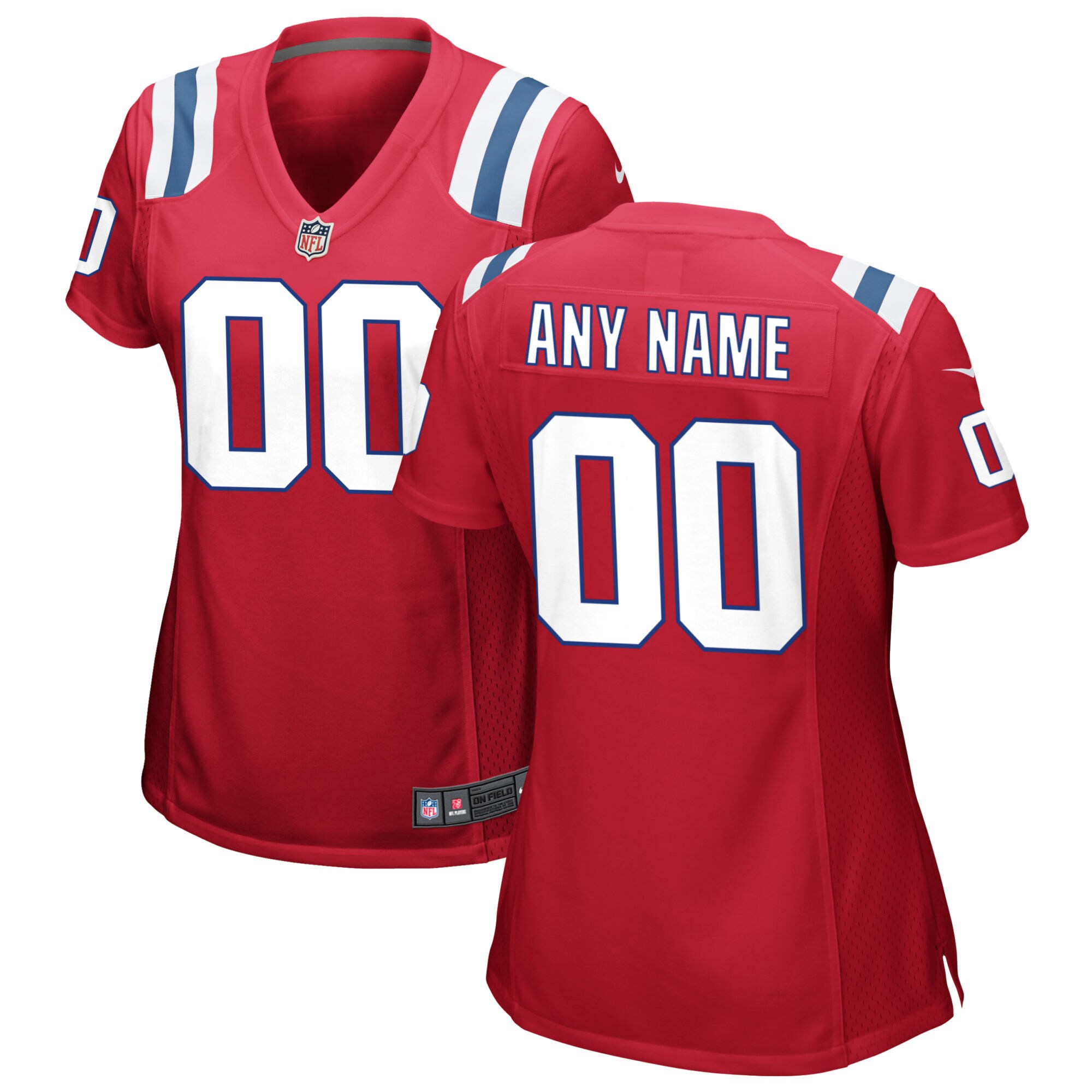 New England Patriots Women's Alternate Custom Jersey - Red