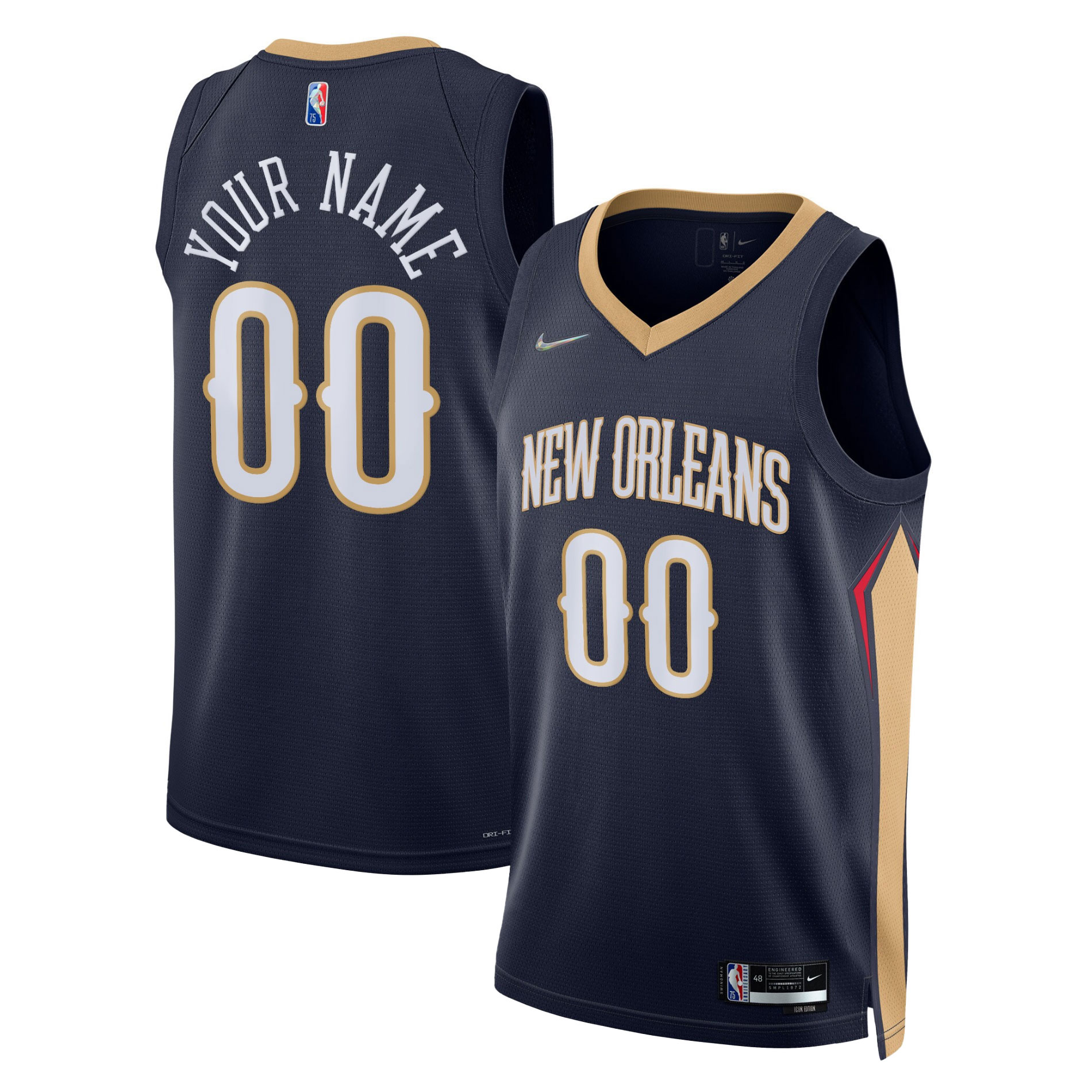 New Orleans Pelicans 2021\/22 Diamond Swingman Custom Jersey - Icon Edition - Navy