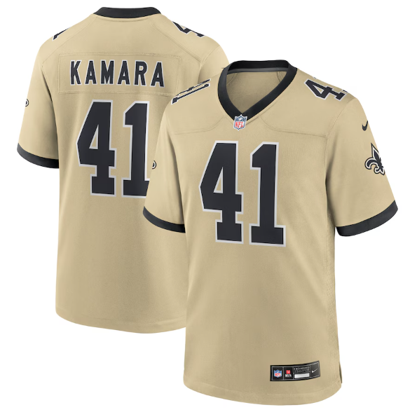 New Orleans Saints Alvin Kamara Gold Gameday Golds Alternate Game Player Jersey