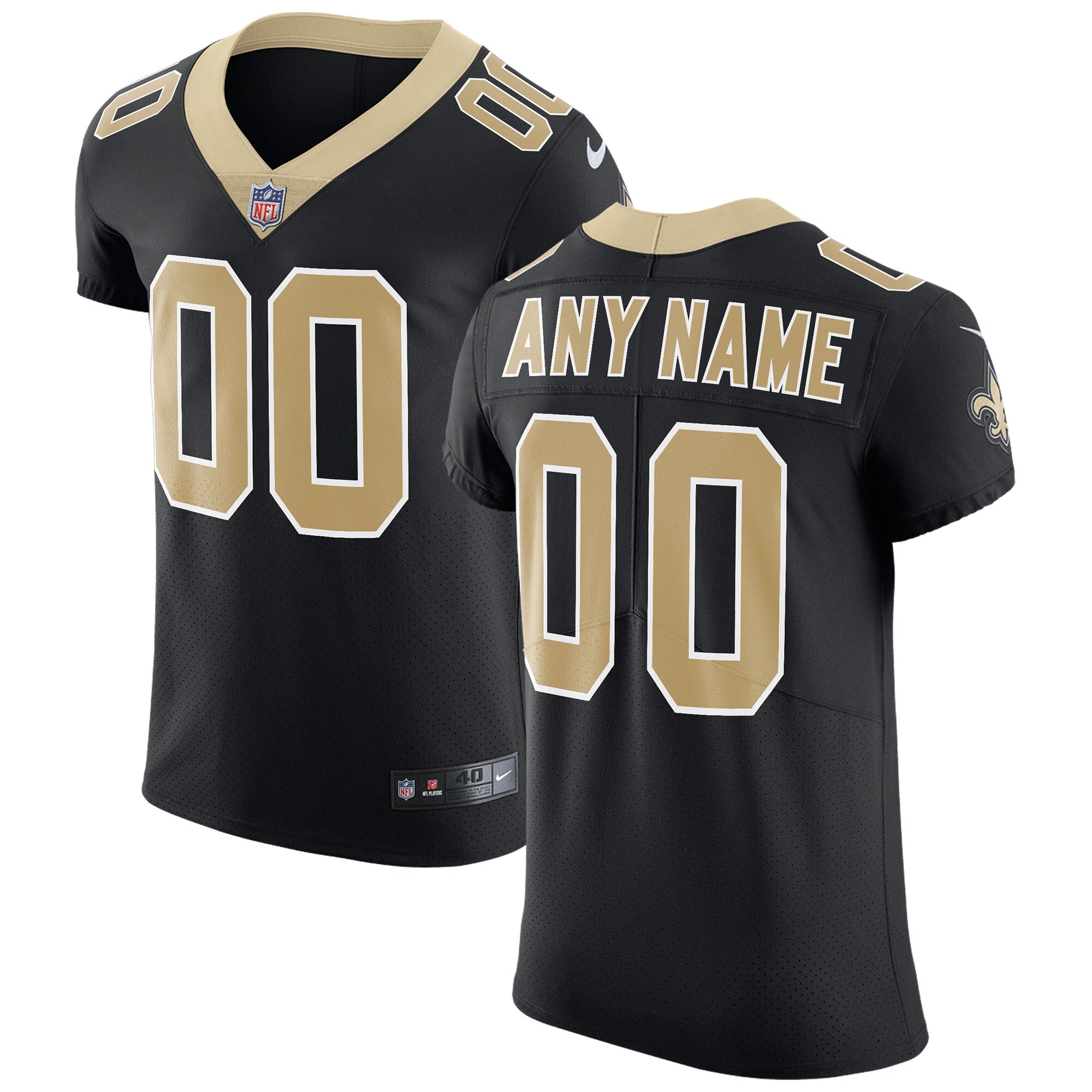 New Orleans Saints Vapor Untouchable Custom Elite Jersey - Black