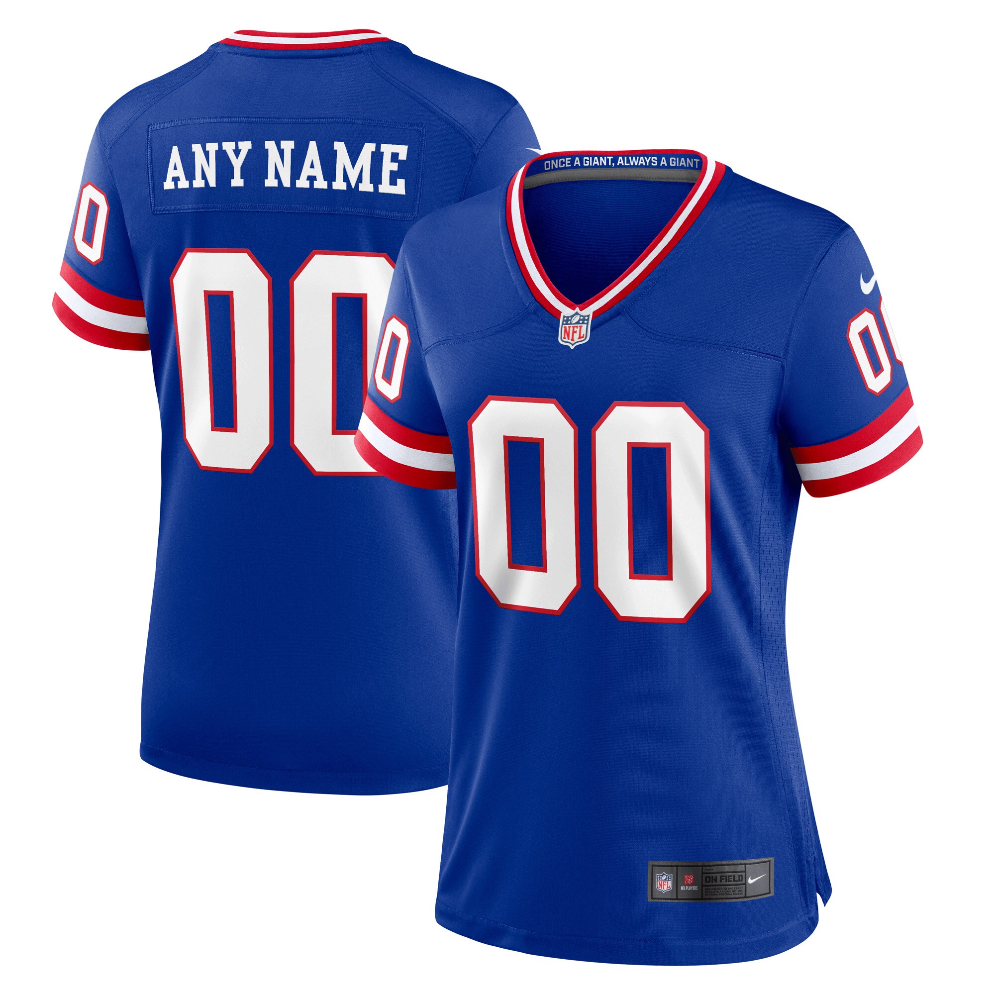 New York Giants Women's Classic Custom Game Jersey - Royal