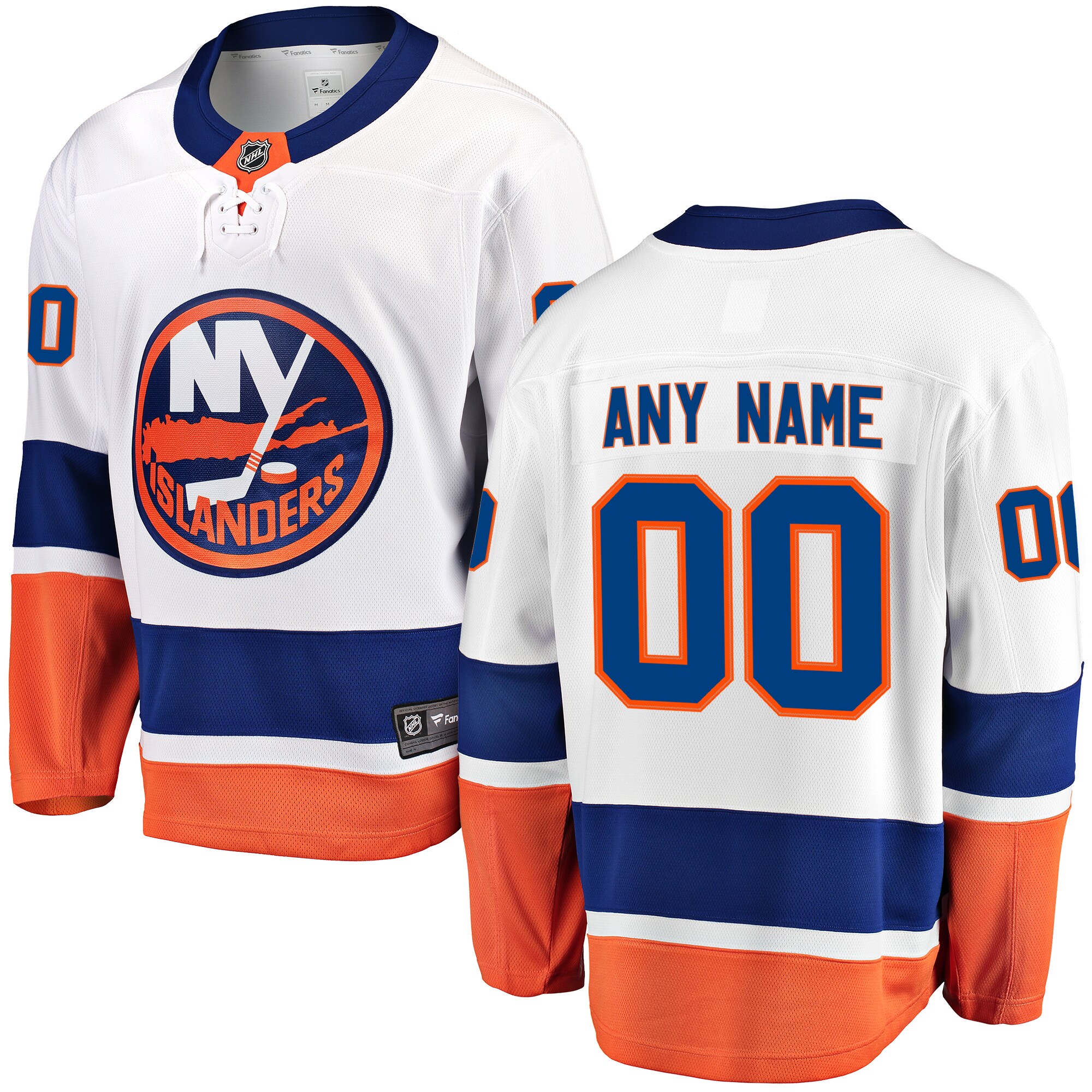 New York Islanders Fanatics Away Breakaway Custom Jersey - White