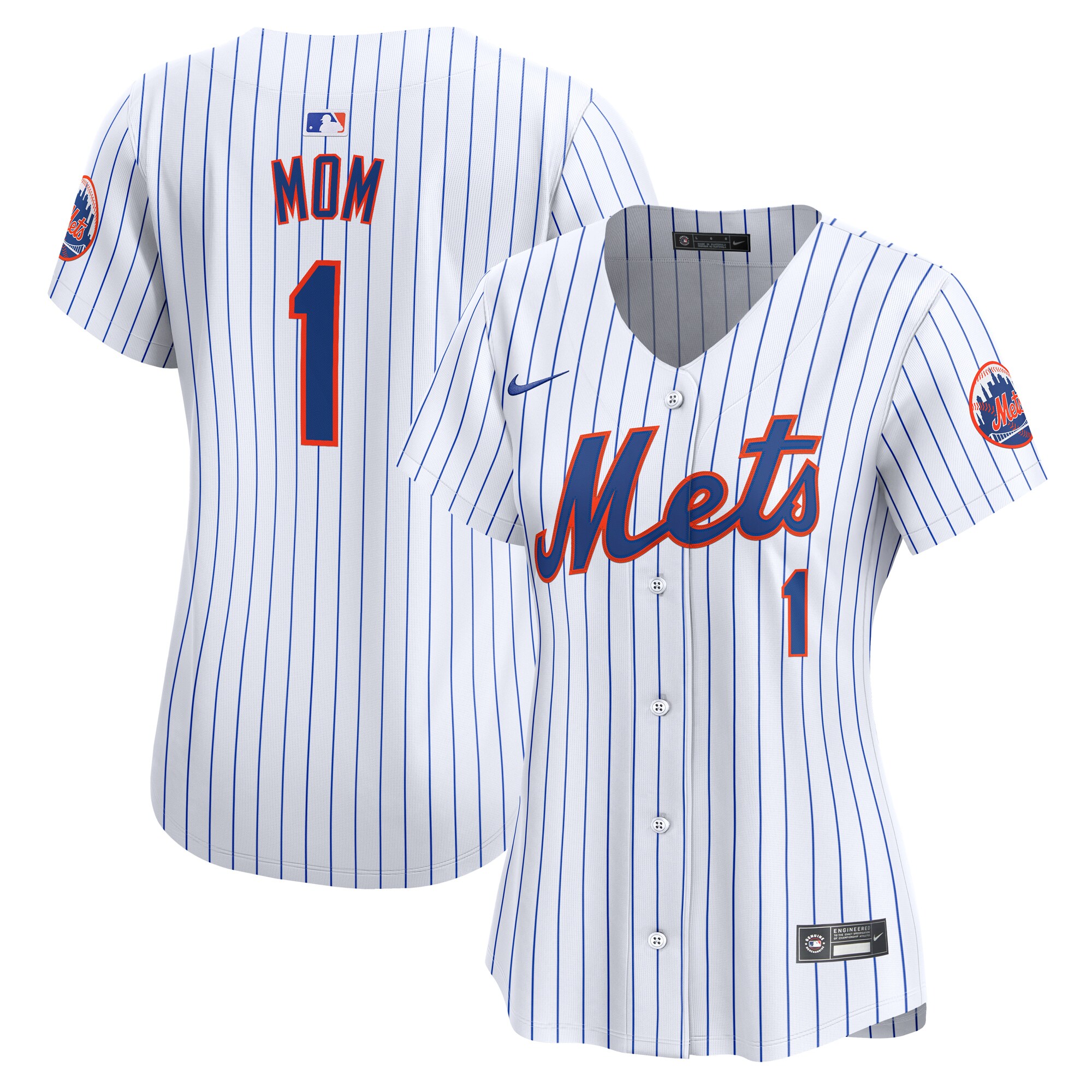 New York Mets Women's #1 Mom Home Limited Jersey - White