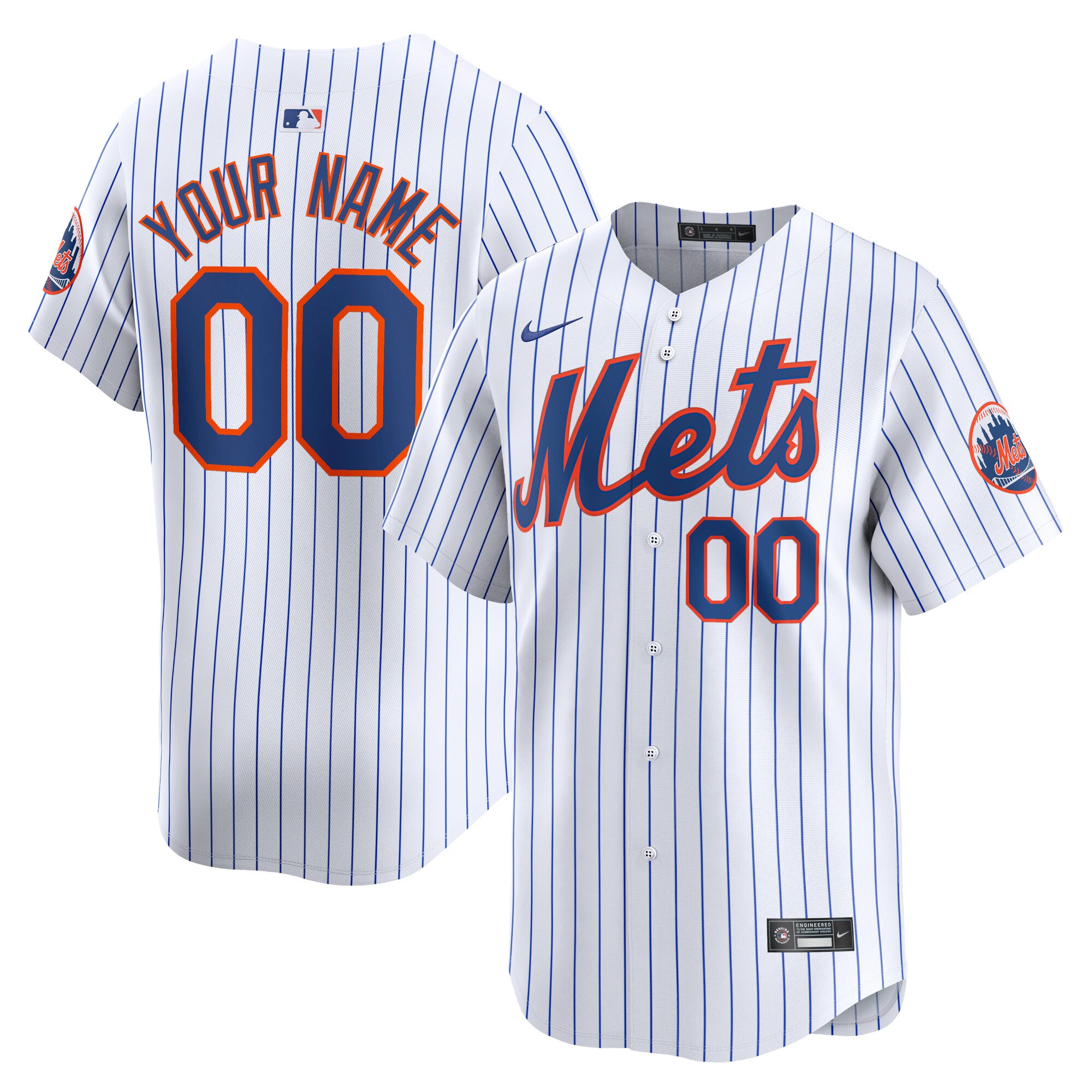 New York Mets Youth Home Limited Custom Jersey - White