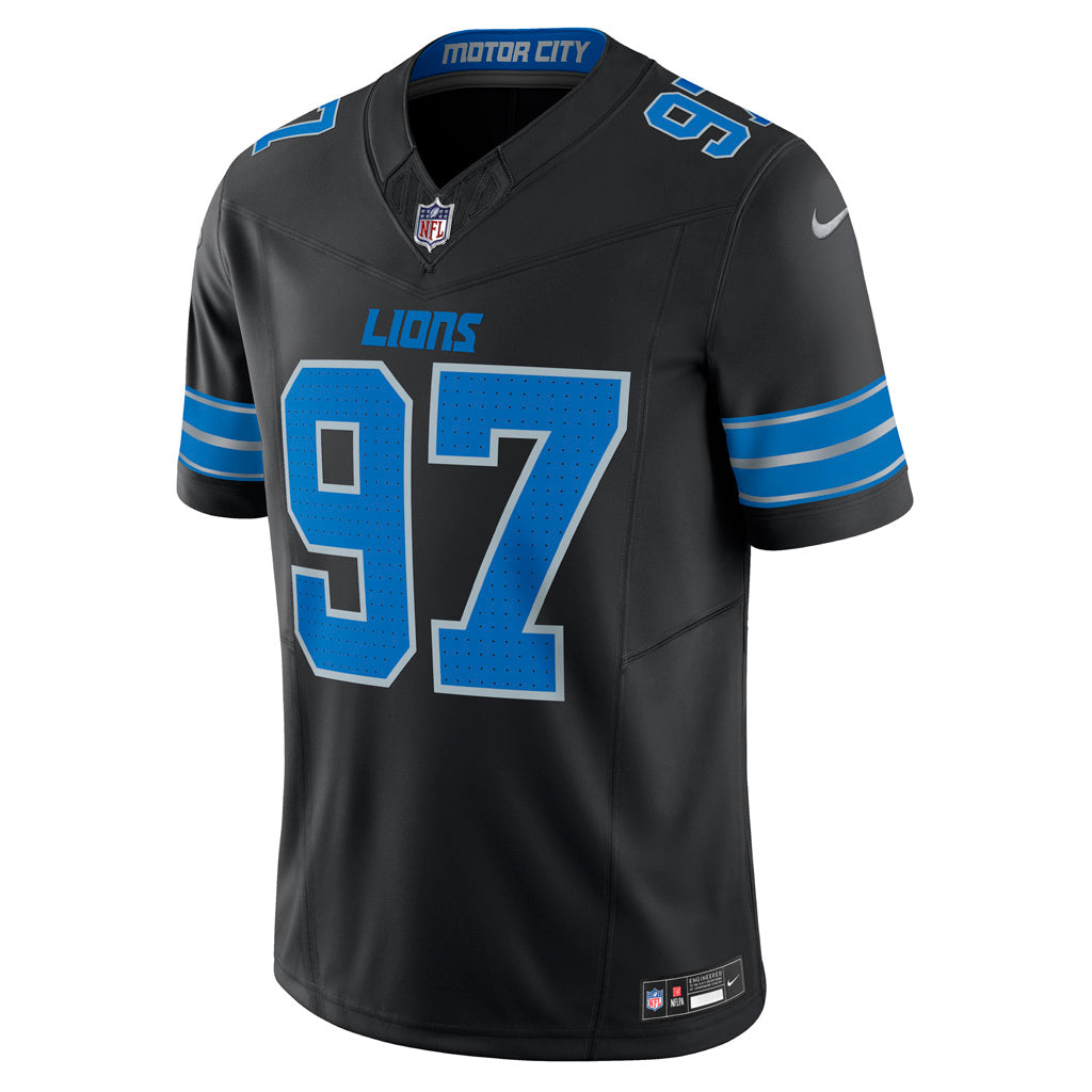 NFL Detroit Lions Aiden Hutchinson Nike Alternate Vapor Limited Jersey - Black - Image 2