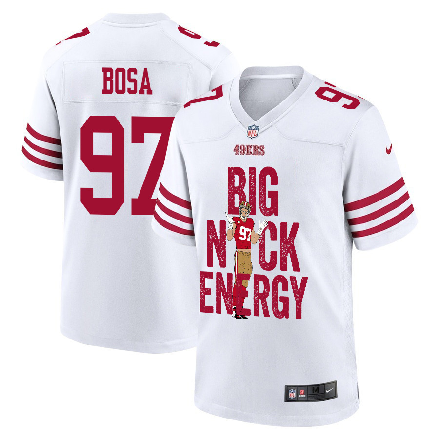 Nick Bosa 97 San Francisco 49ers Big Nick Energy Game Men Jersey - White