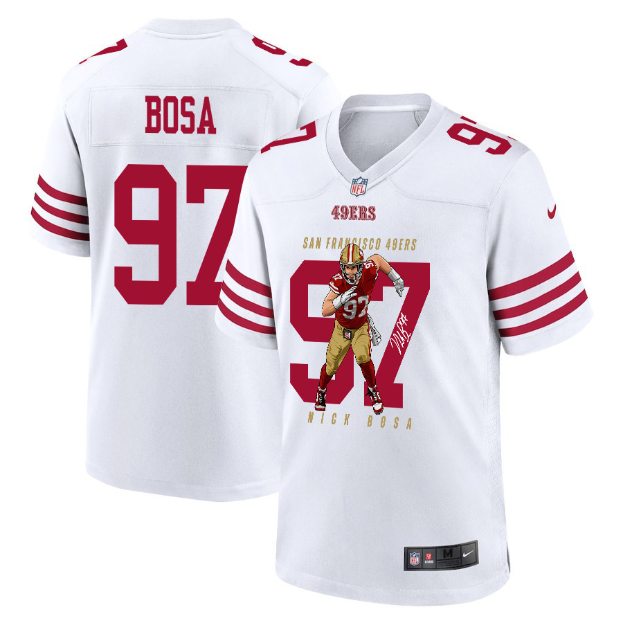 Nick Bosa 97 San Francisco 49ers Run Bosa Run Game Men Jersey - White