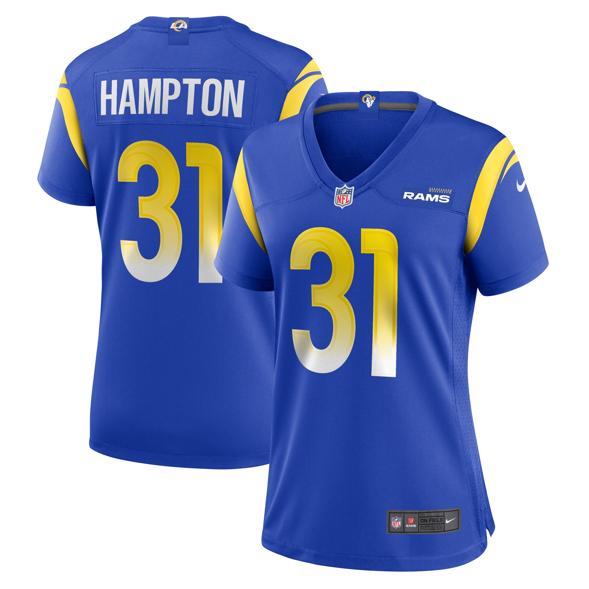 Nick Hampton Los Angeles Rams Women's Home Game Jersey - Royal
