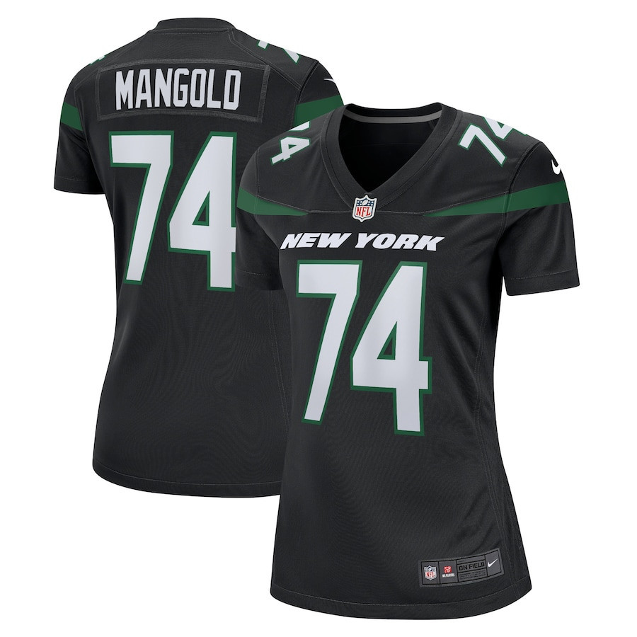 Nick Mangold 74 New York Jets Women Retired Jersey - Black