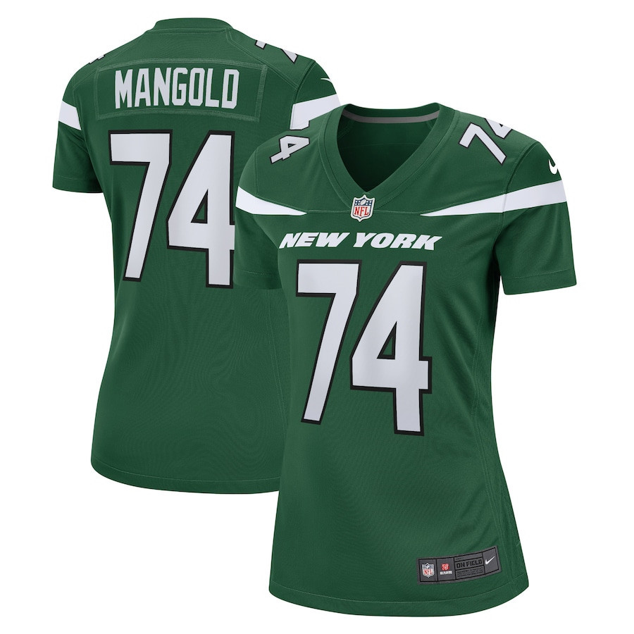 Nick Mangold 74 New York Jets Women Retired Jersey - Gotham Green
