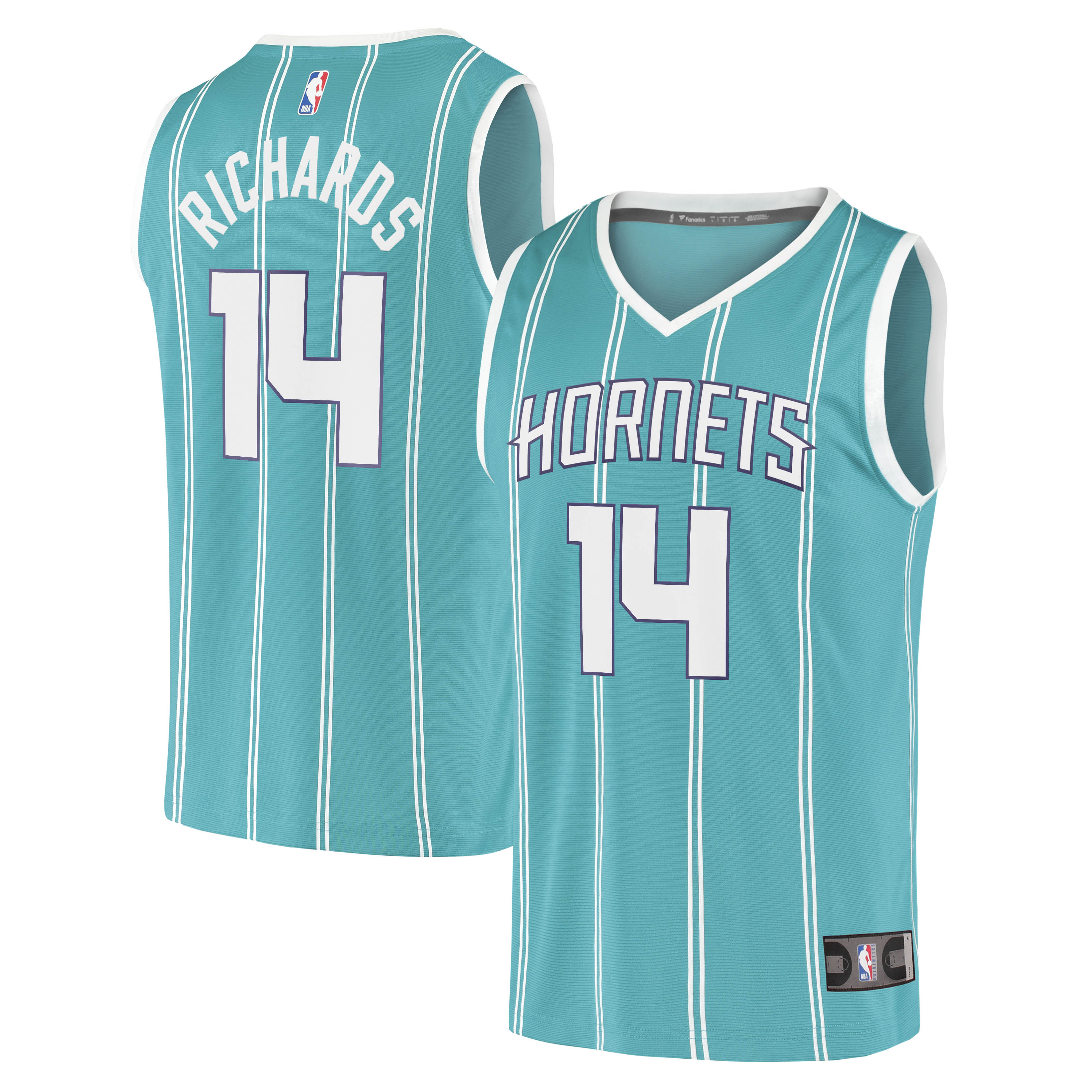 Nick Richards Charlotte Hornets Fanatics Fast Break Replica Jersey - Icon Edition - Teal