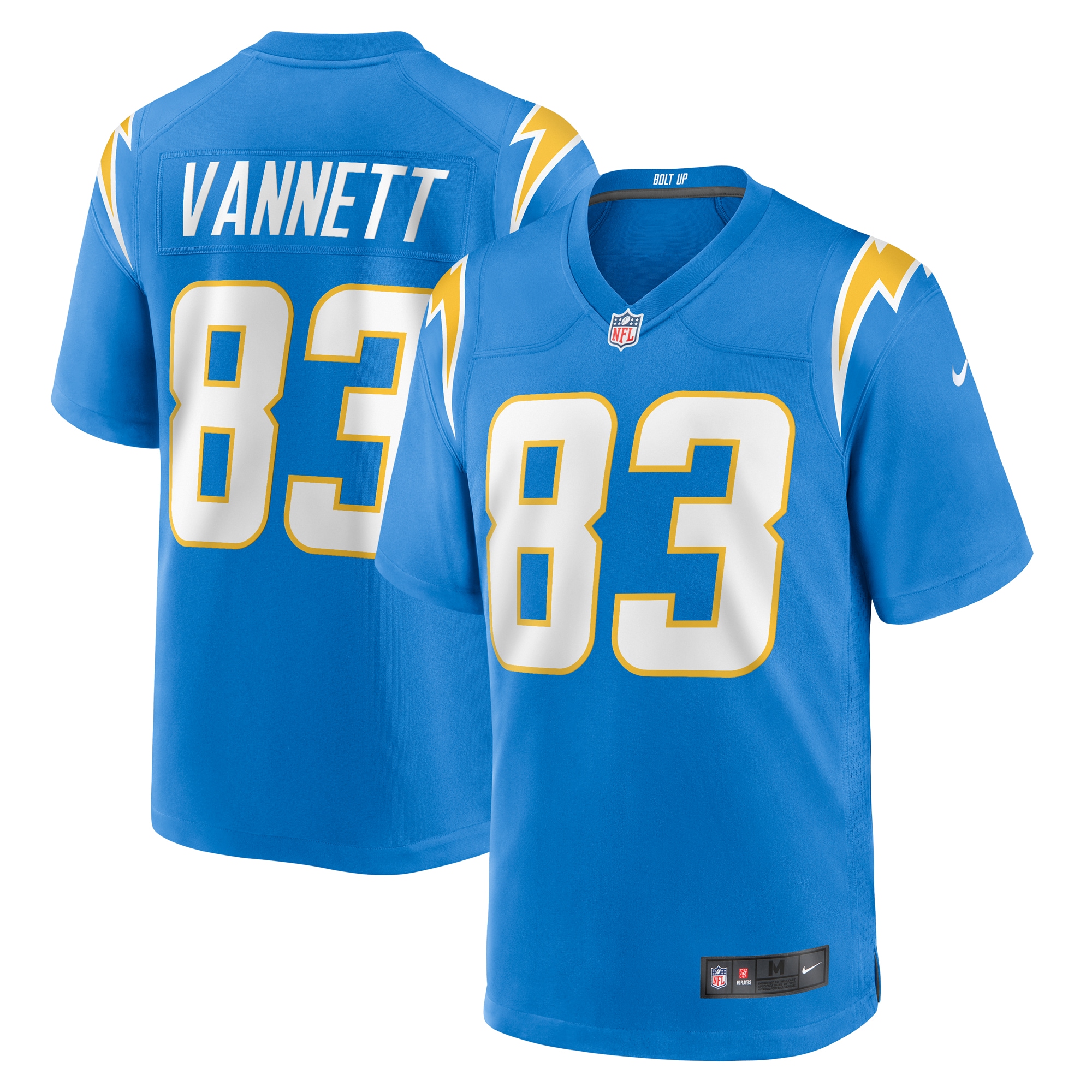 Nick Vannett Los Angeles Chargers Team Game Jersey - Powder Blue