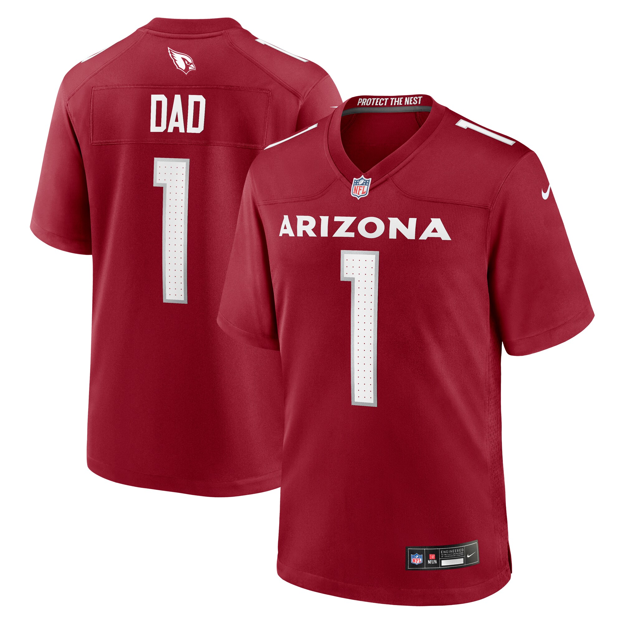 Number 1 Dad Arizona Cardinals Game Jersey - Cardinal