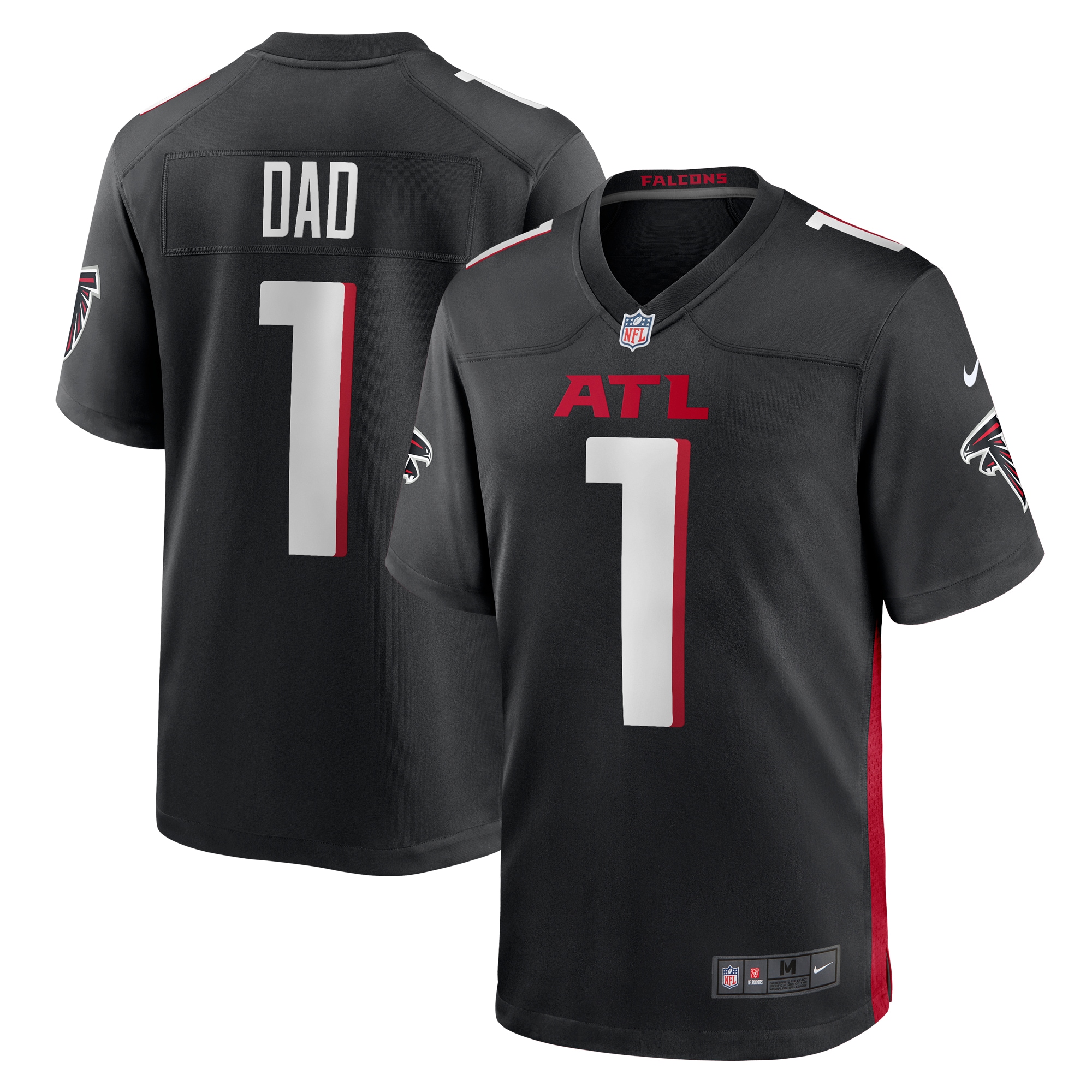 Number 1 Dad Atlanta Falcons Game Jersey - Black