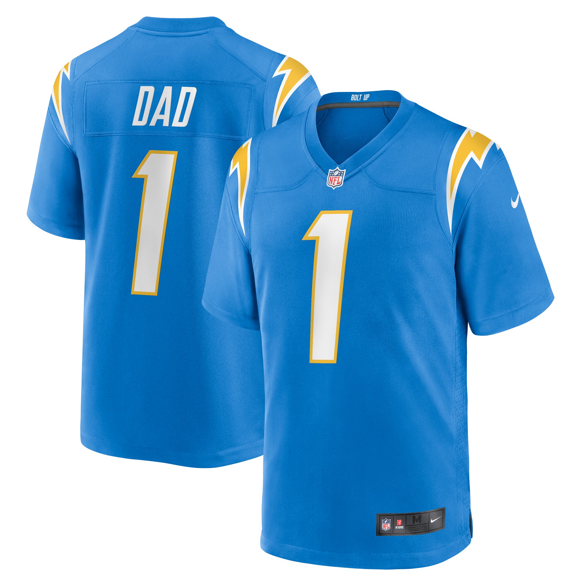 Number 1 Dad Los Angeles Chargers Game Jersey - Powder Blue