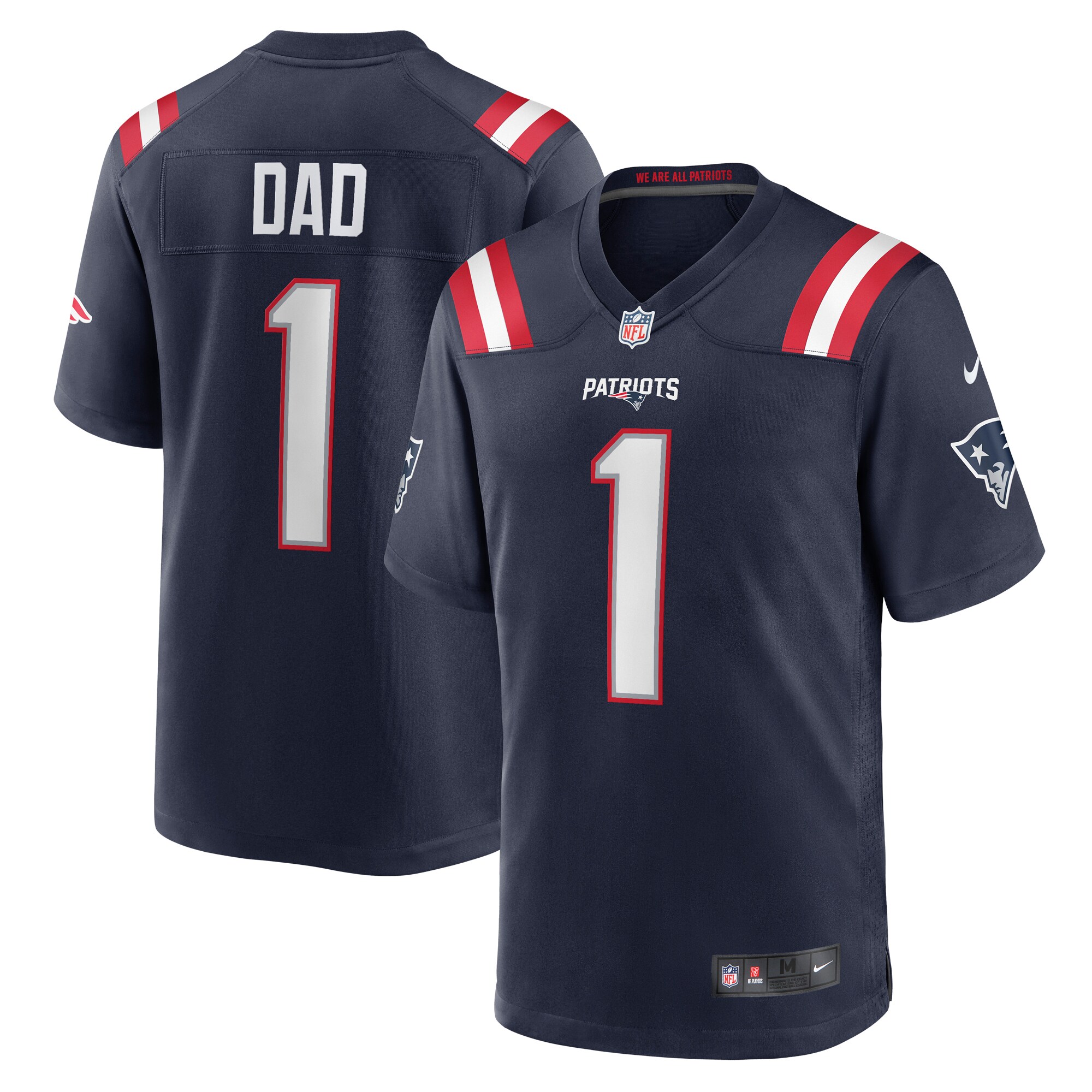 Number 1 Dad New England Patriots Game Jersey - Navy