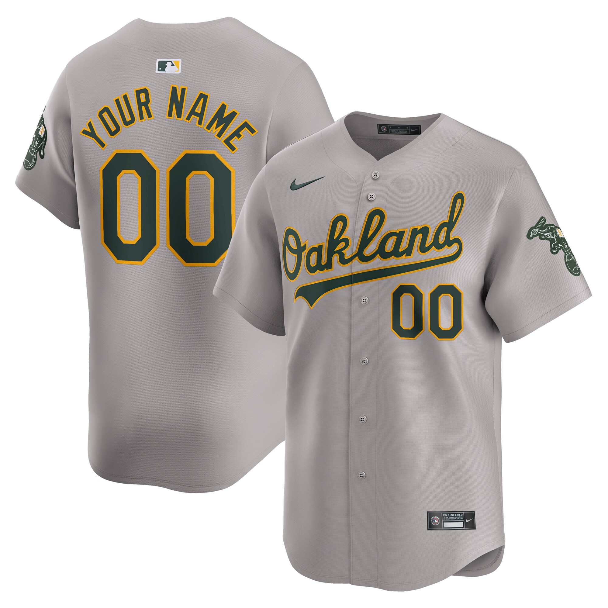 Oakland Athletics Away Limited Custom Jersey - Gray