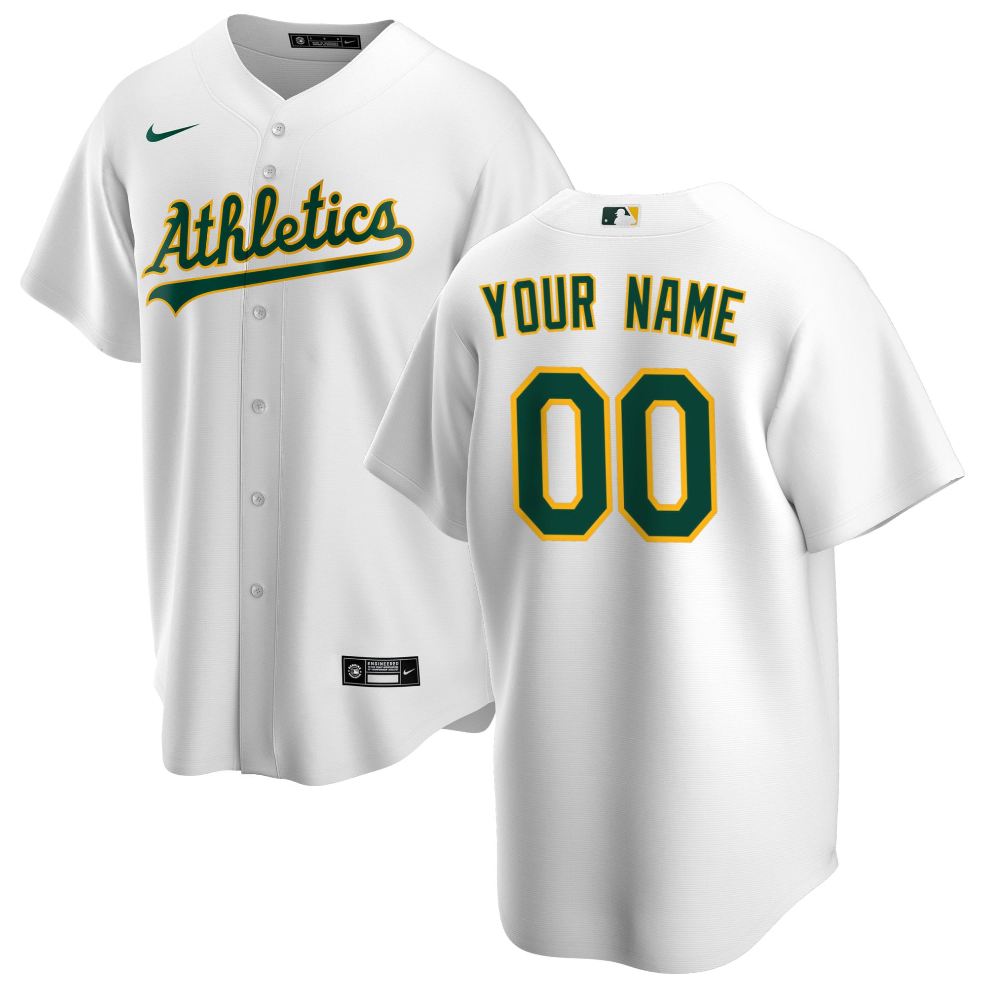 Oakland Athletics Home Replica Custom Jersey - White