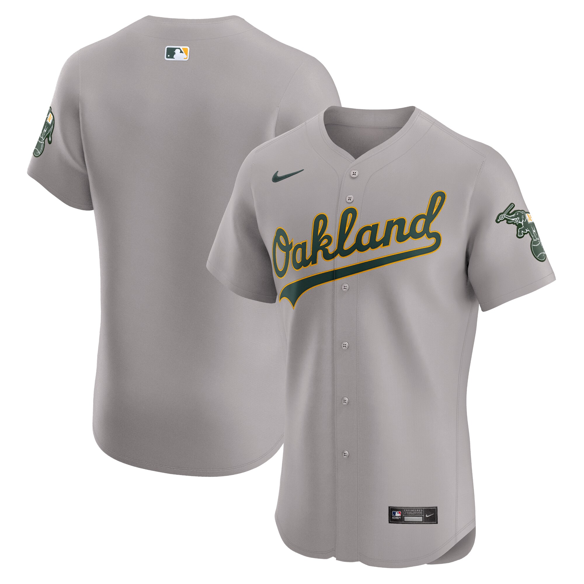 Oakland Athletics Road Vapor Premier Elite Patch Jersey - Gray