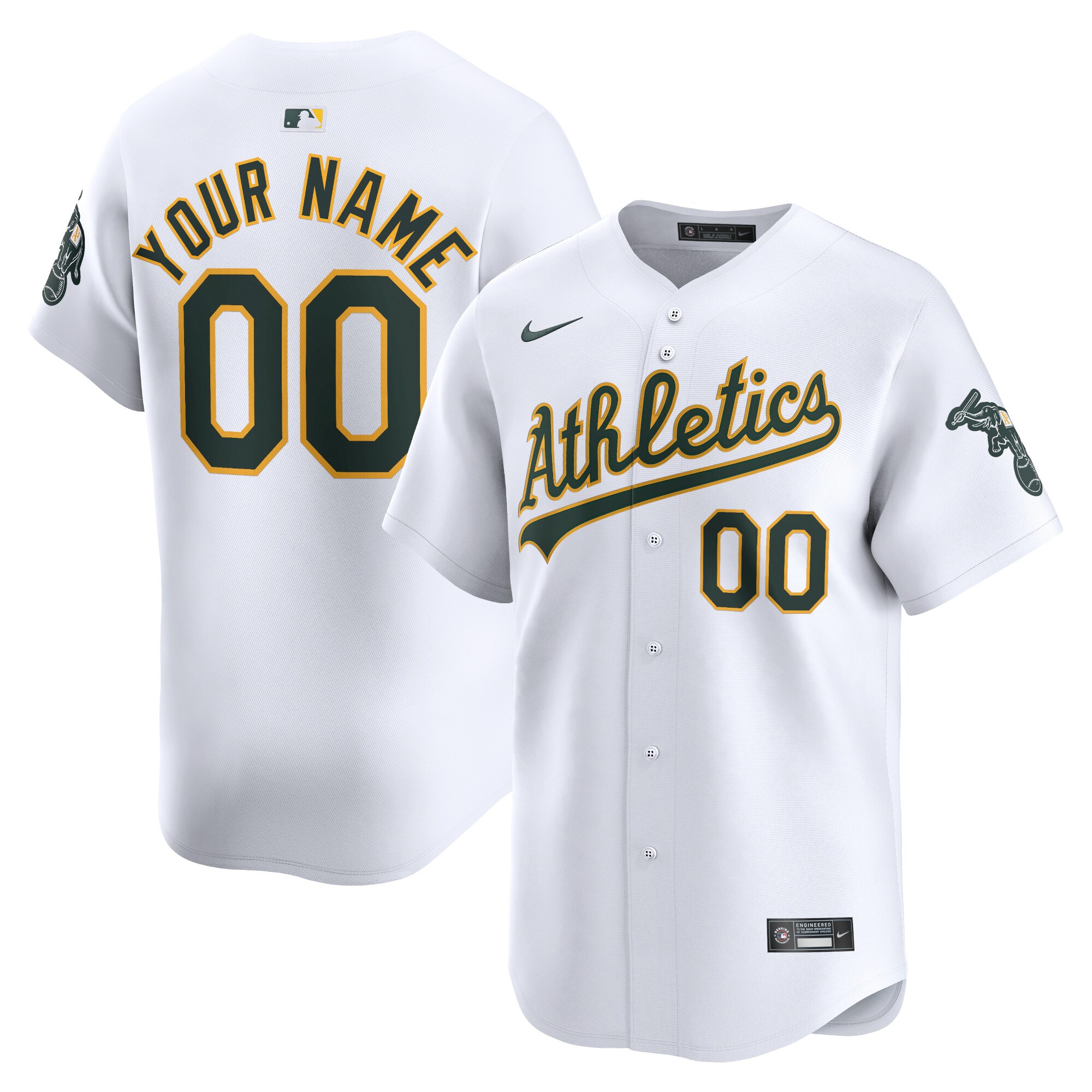 Oakland Athletics Youth Home Limited Custom Jersey - White