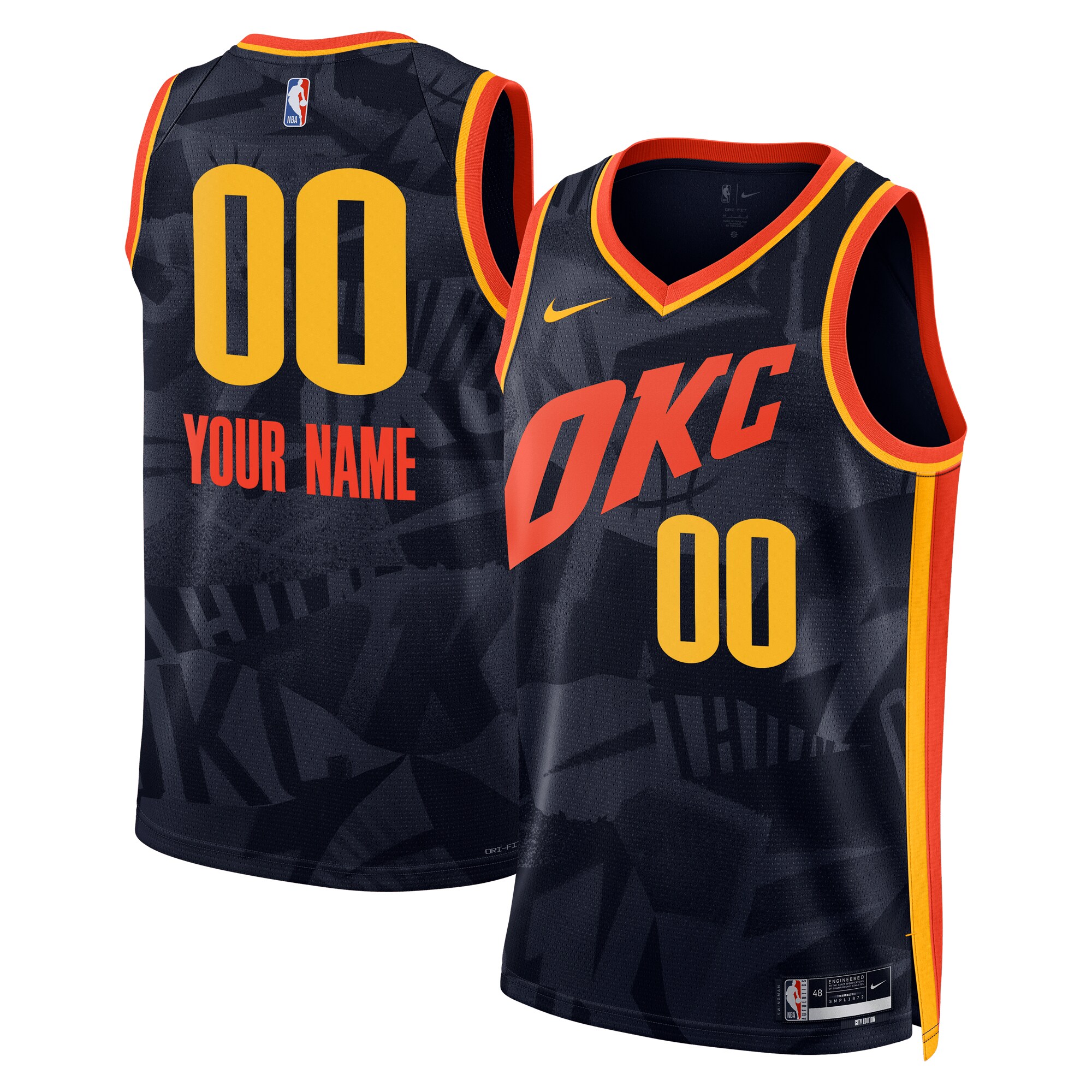 Oklahoma City Thunder Unisex 2023\/24 Custom Swingman Jersey - Navy - City Edition