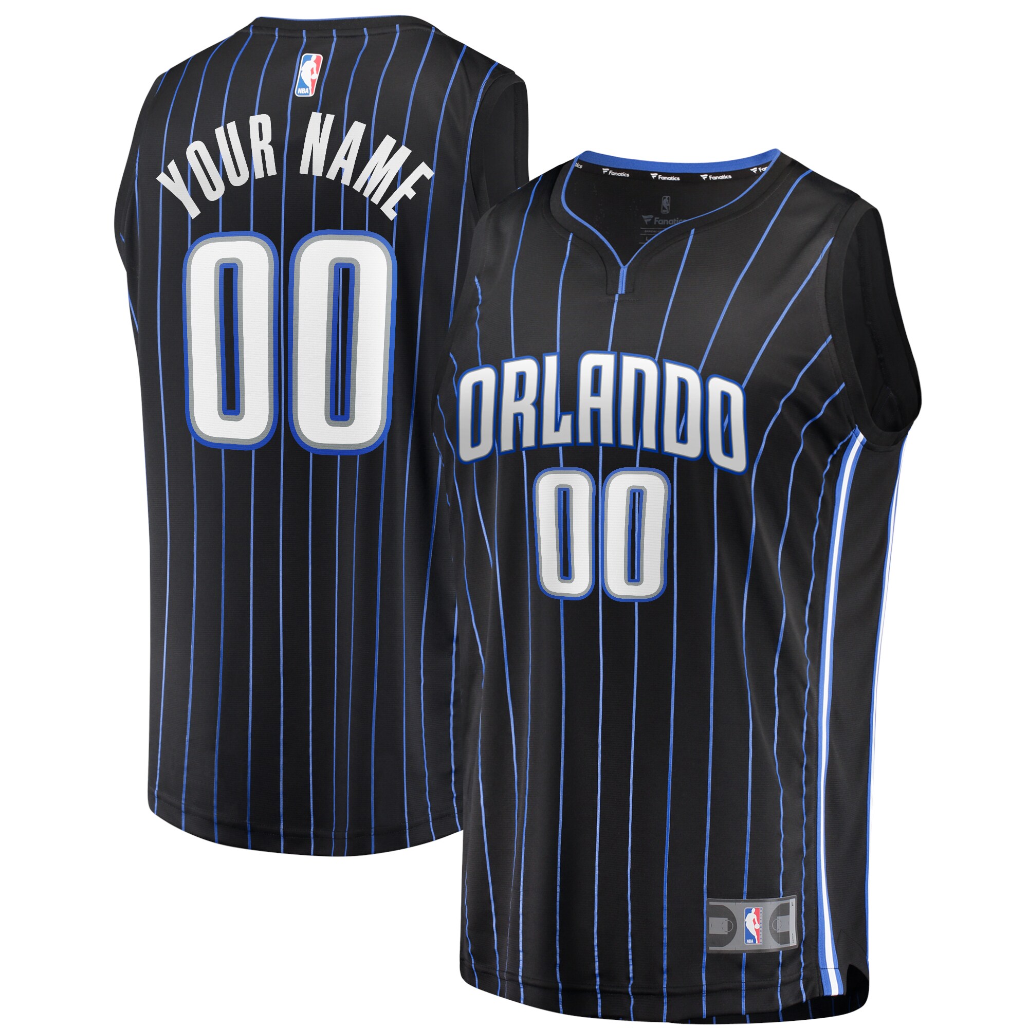 Orlando Magic Fanatics Youth Fast Break Replica Custom Jersey Black - Icon Edition