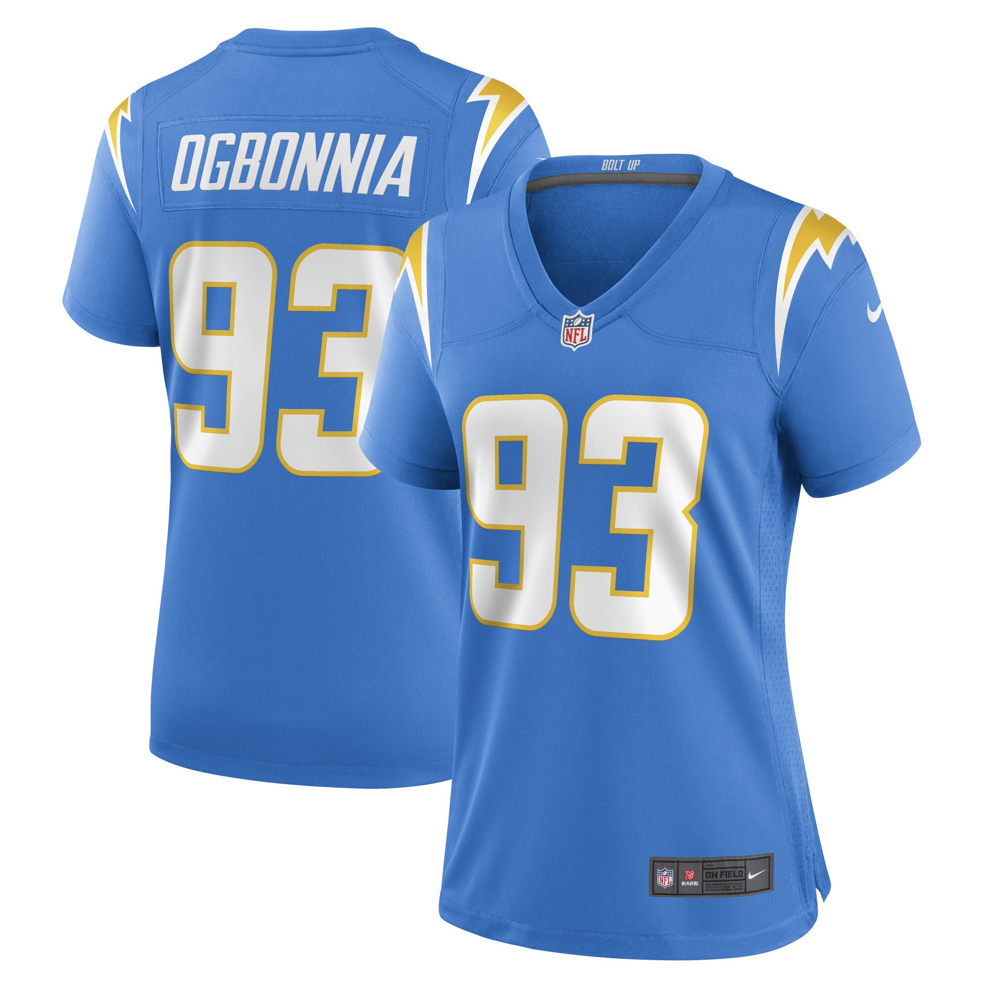 Otito Ogbonnia Los Angeles Chargers Women's Game Player Jersey - Powder Blue