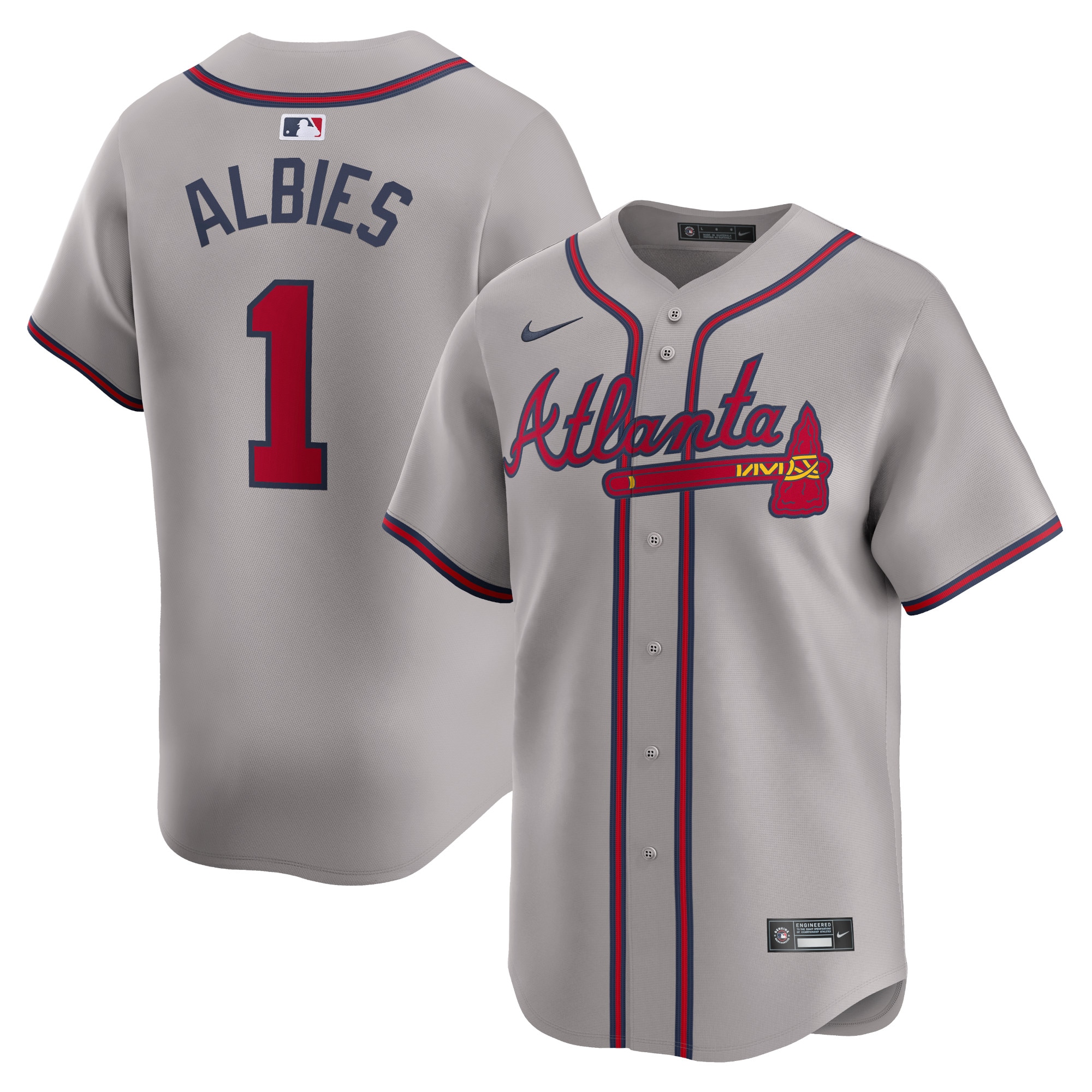 Ozzie Albies Atlanta Braves Away Limited Player Jersey - Gray
