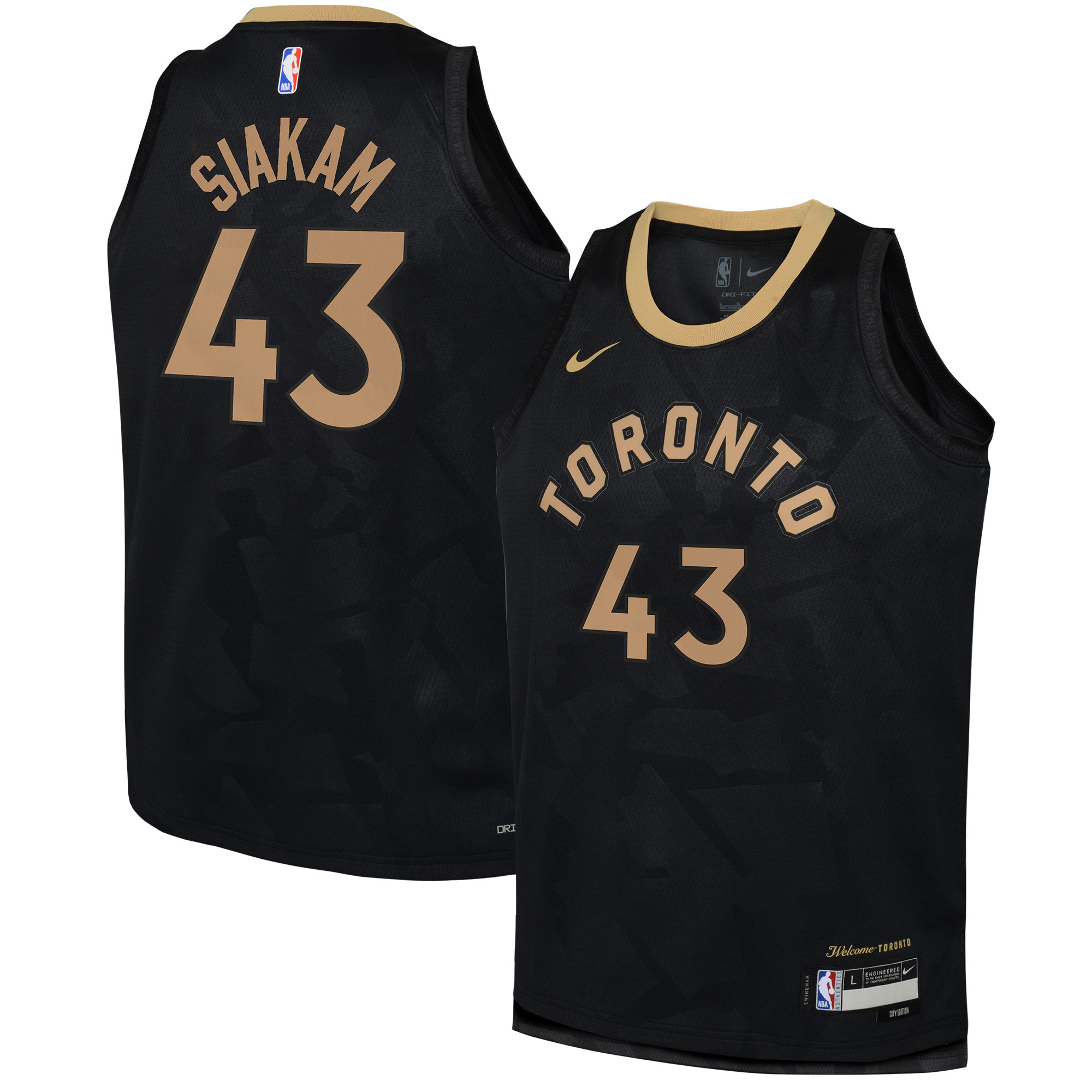 Pascal Siakam Toronto Raptors Youth 2022\/23 Swingman Jersey - City Edition - Black