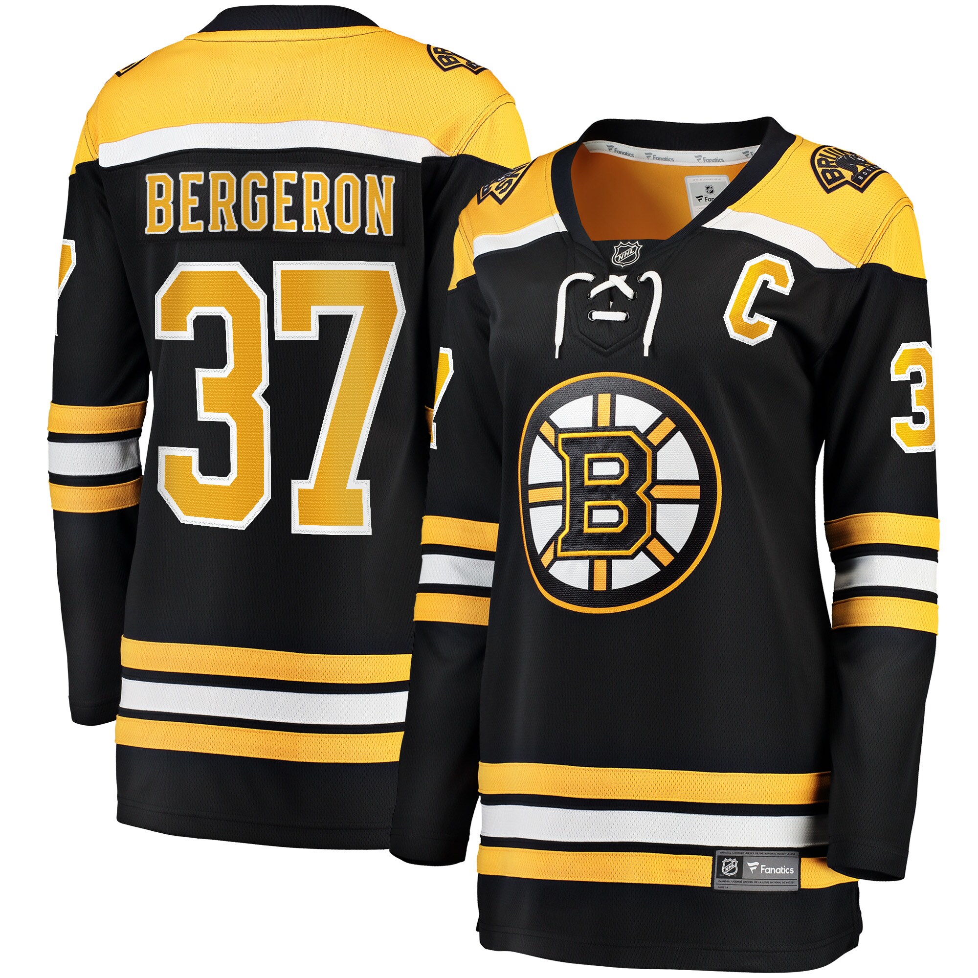 Patrice Bergeron Boston Bruins Fanatics Women's Captain Patch Home Breakaway Jersey - Black
