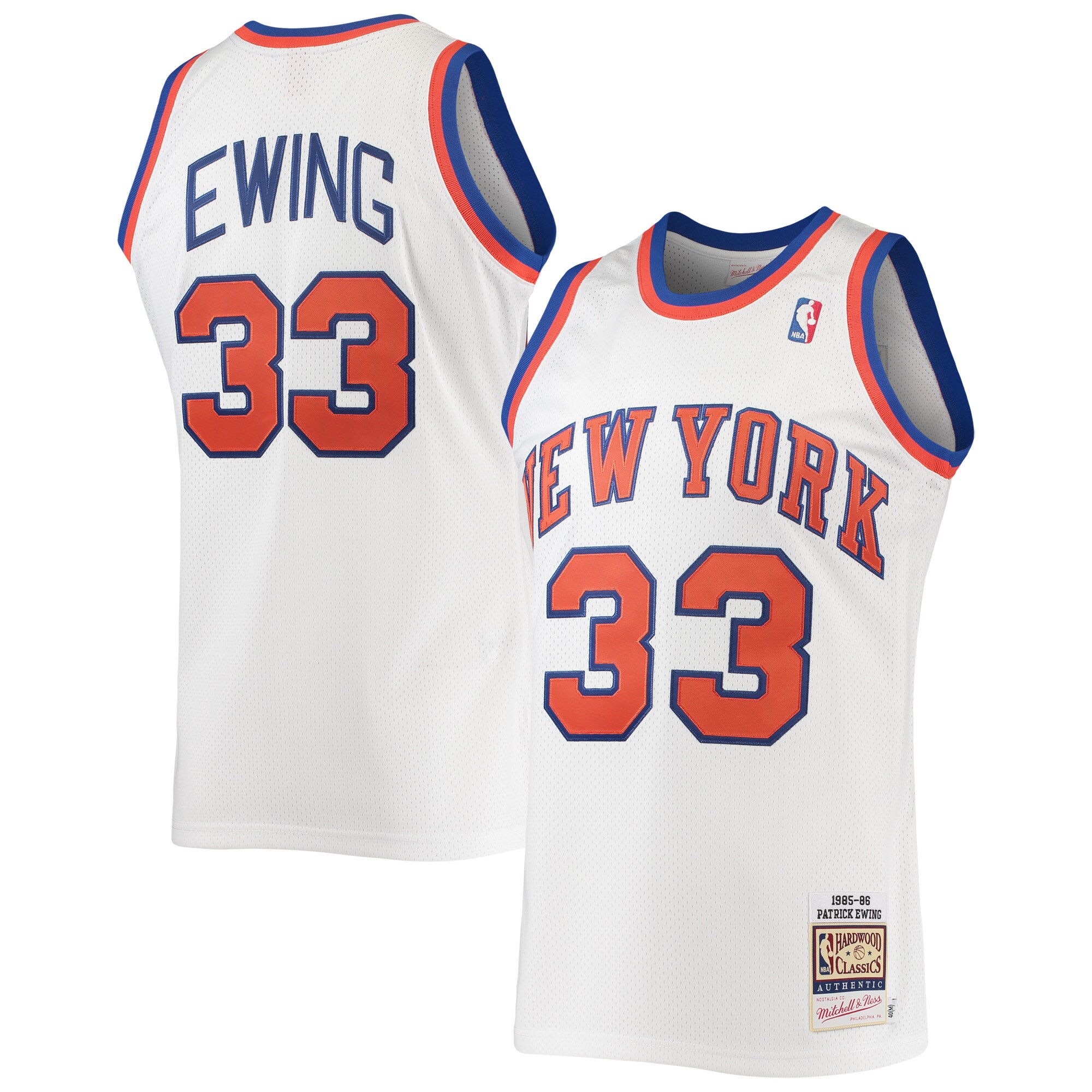Patrick Ewing New York Knicks Mitchell & Ness 1985\/86 Hardwood Classics Authentic Jersey - White