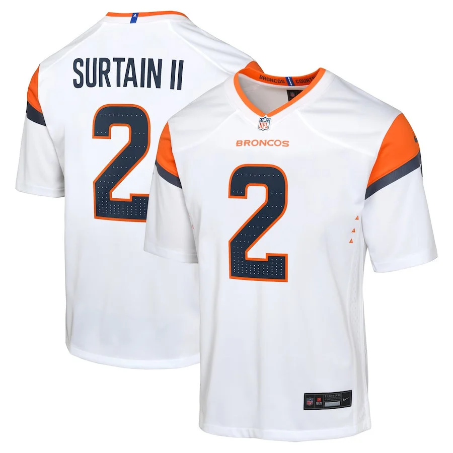 Patrick Surtain II 2 Denver Broncos Game YOUTH Jersey - White