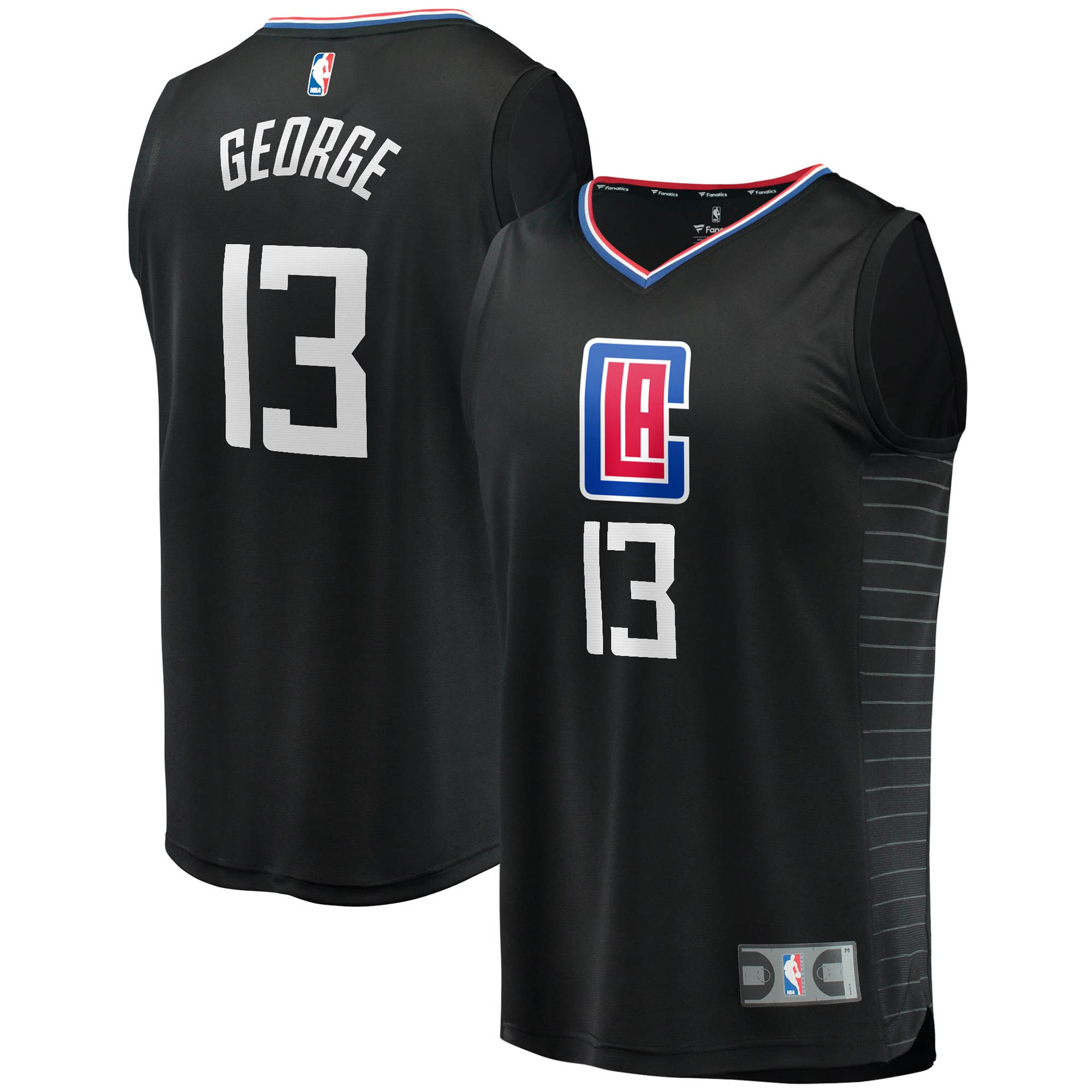 Paul George LA Clippers Fanatics Youth 2020\/21 Fast Break Player Jersey - Black - Statement Edition