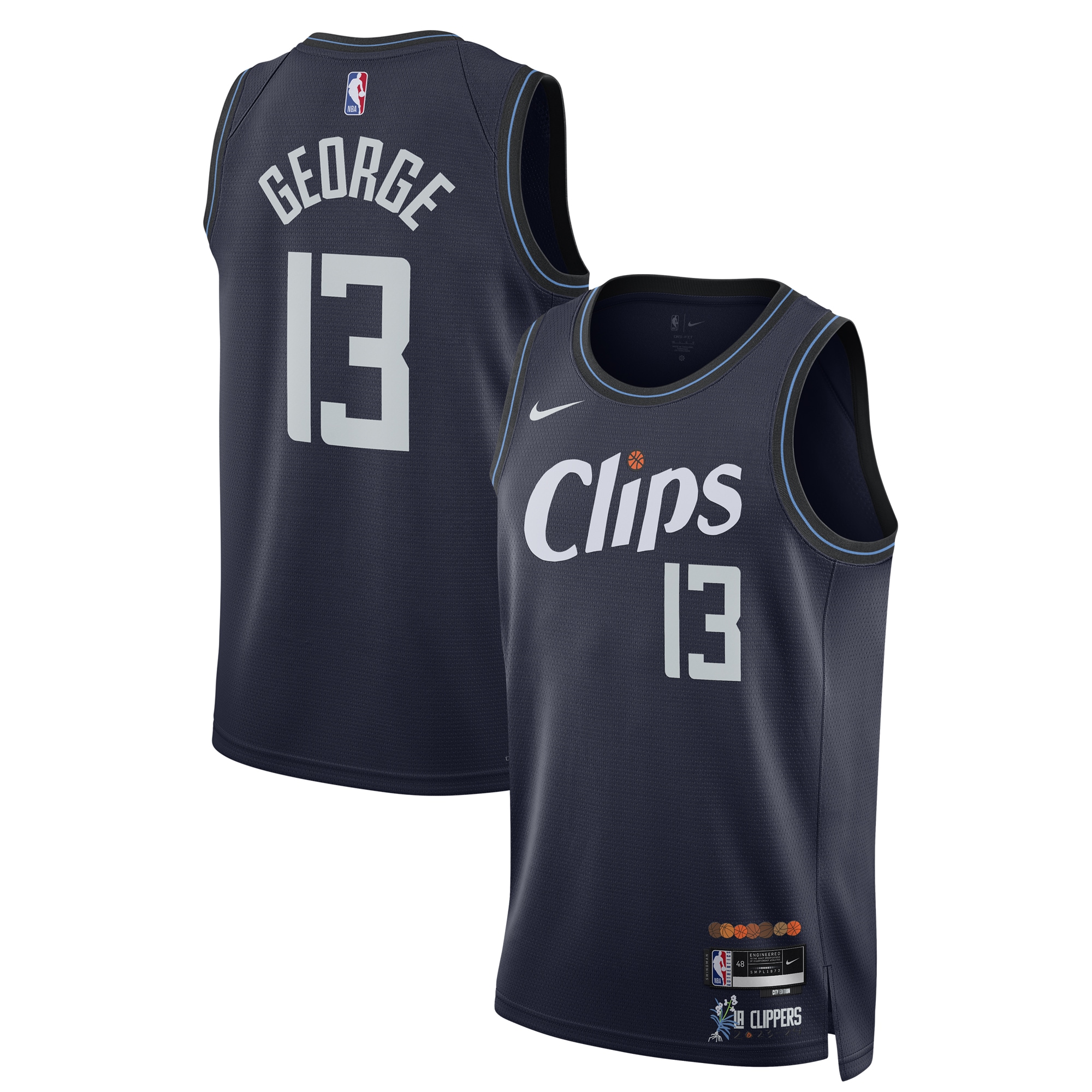 Paul George LA Clippers Unisex 2023\/24 Swingman Jersey - Navy - City Edition